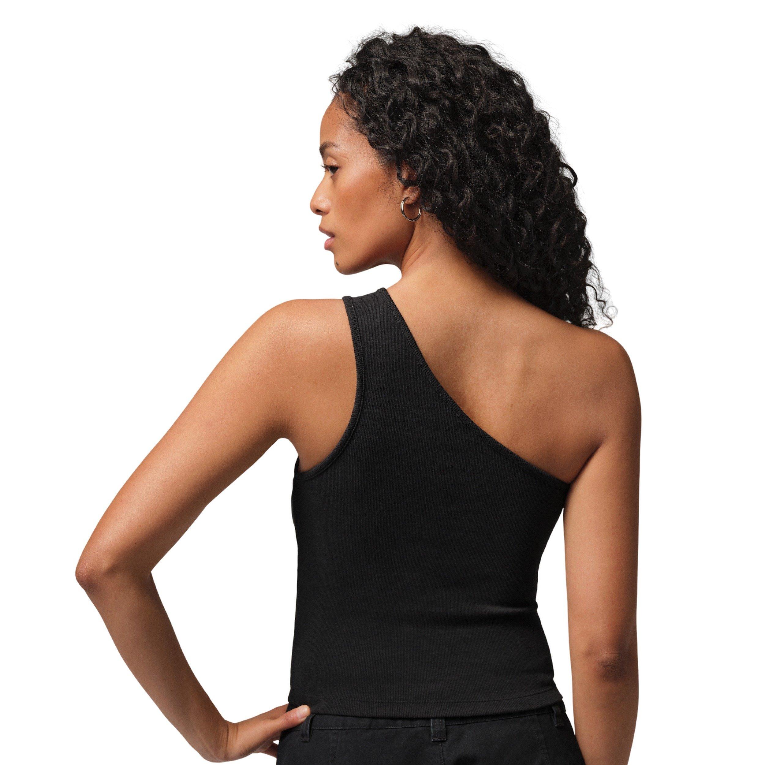 Jordan Women's Flight Asymmetrical Solid D2N Tank Top - Black - BLACK Thumbnail View 2