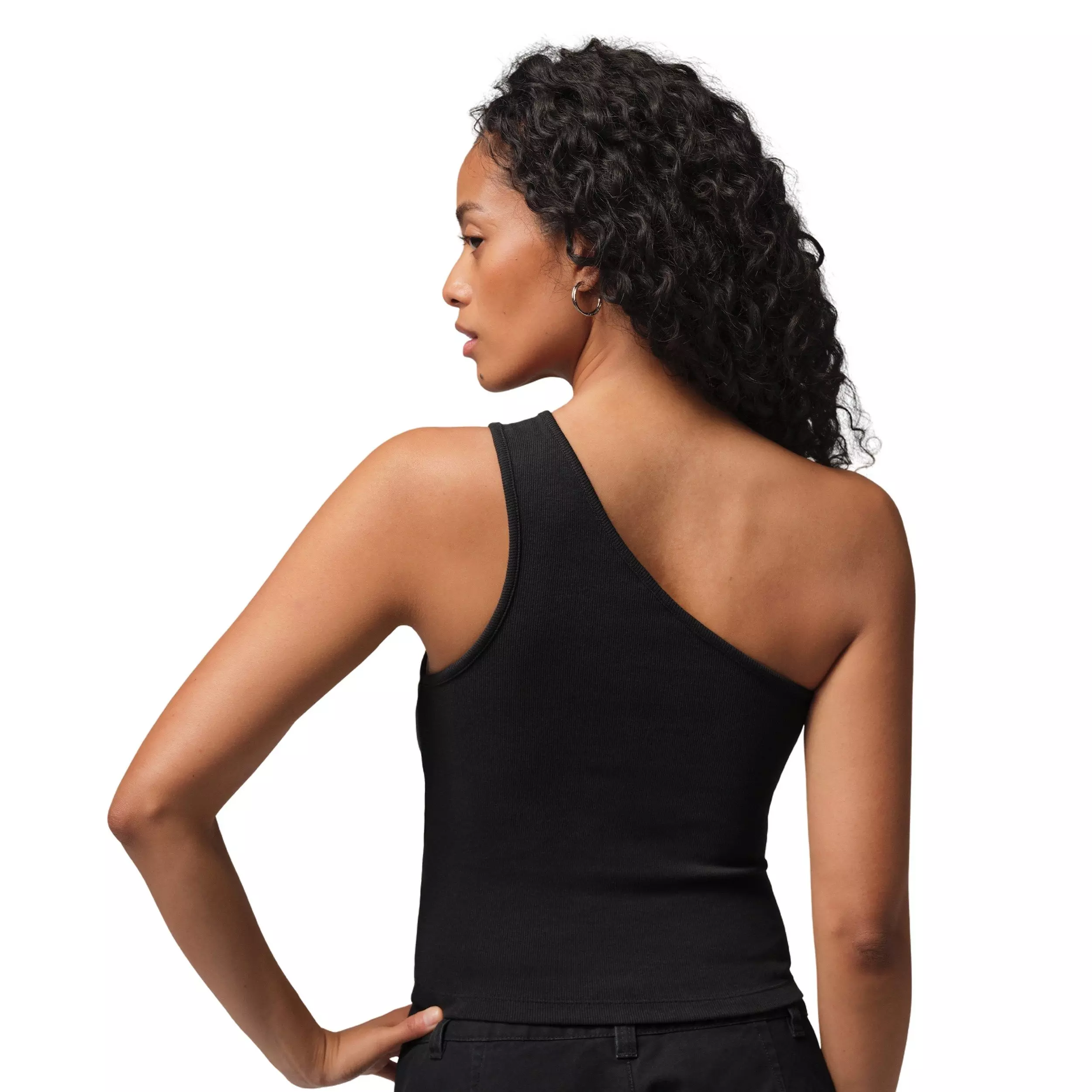 Jordan Women's Flight Asymmetrical Solid D2N Tank Top -Black - BLACK