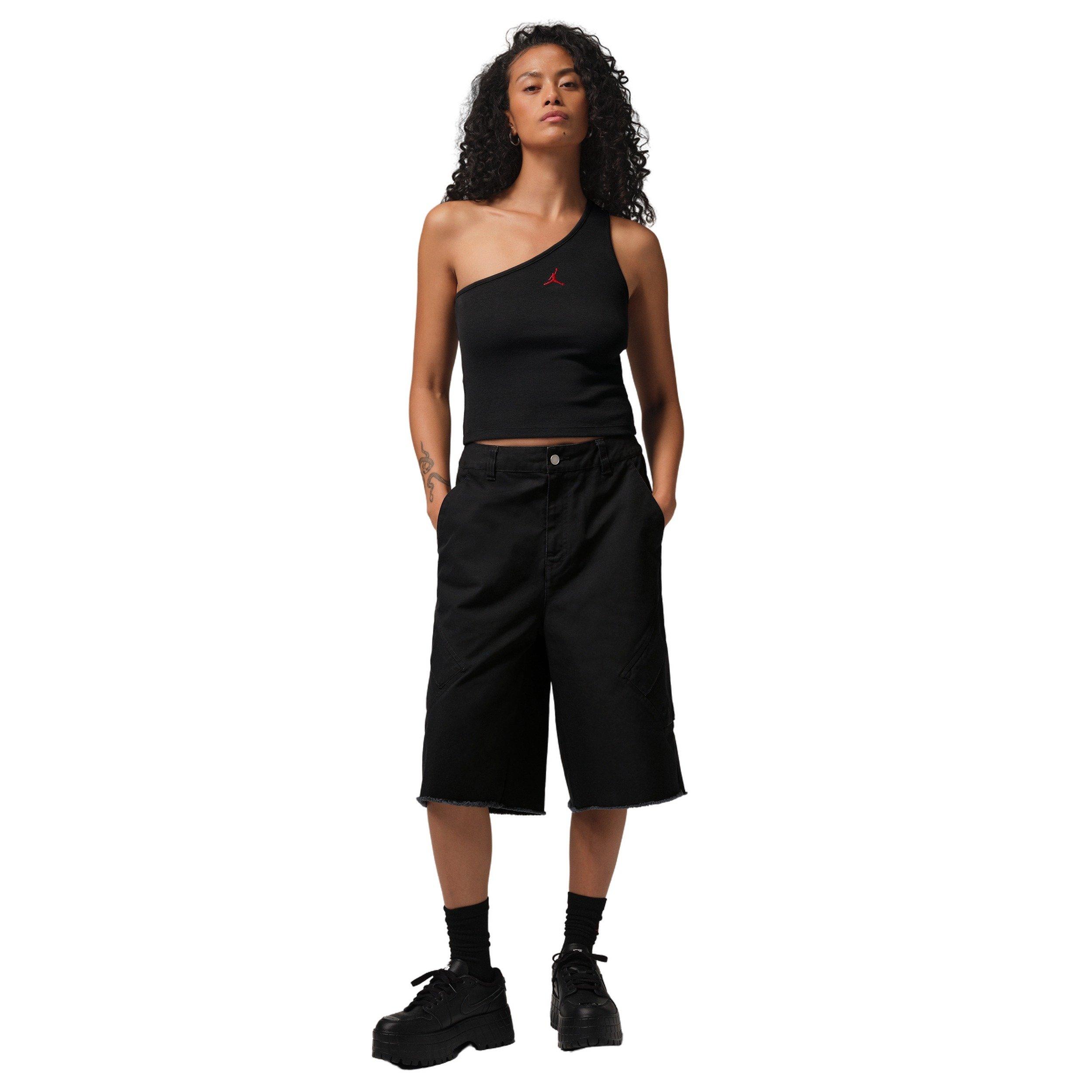 Jordan Women's Flight Asymmetrical Solid D2N Tank Top -Black - BLACK Thumbnail View 4