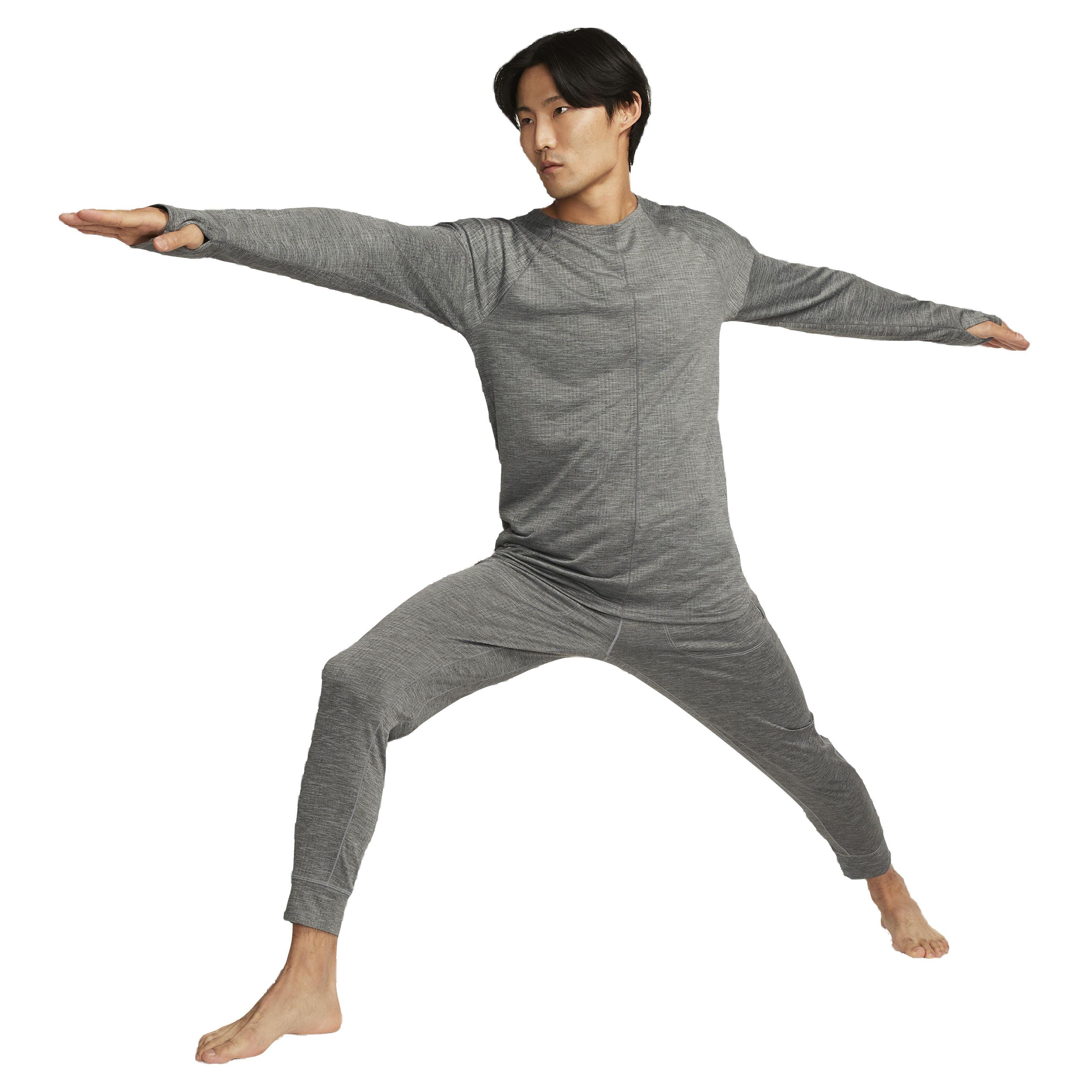 Nike Men's Yoga Dri-FIT Joggers - GREY Thumbnail View 6