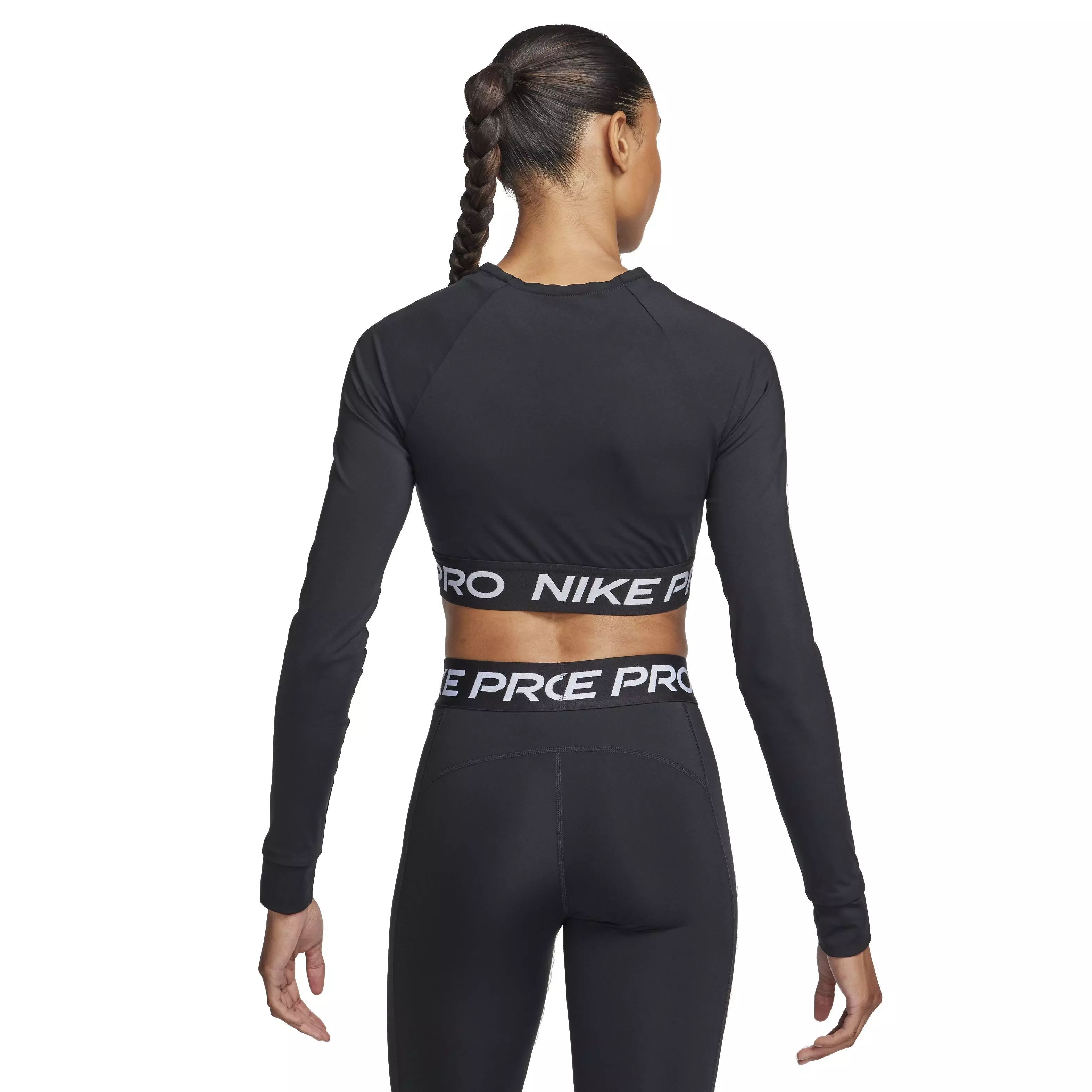 Nike Women's Pro Dri-FIT Cropped Long Sleeve Top - BLACK
