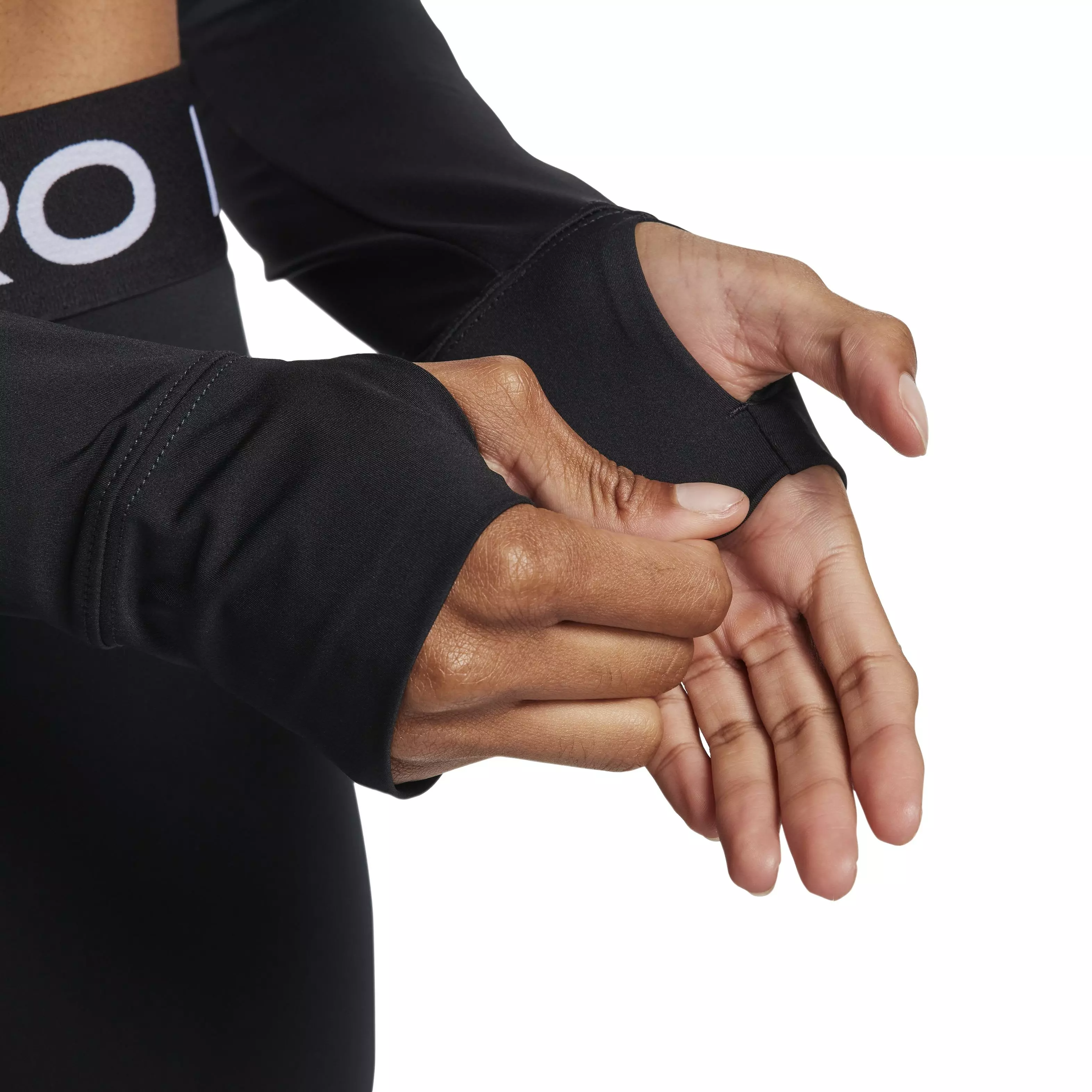 Nike Women's Pro Dri-FIT Cropped Long Sleeve Top - BLACK