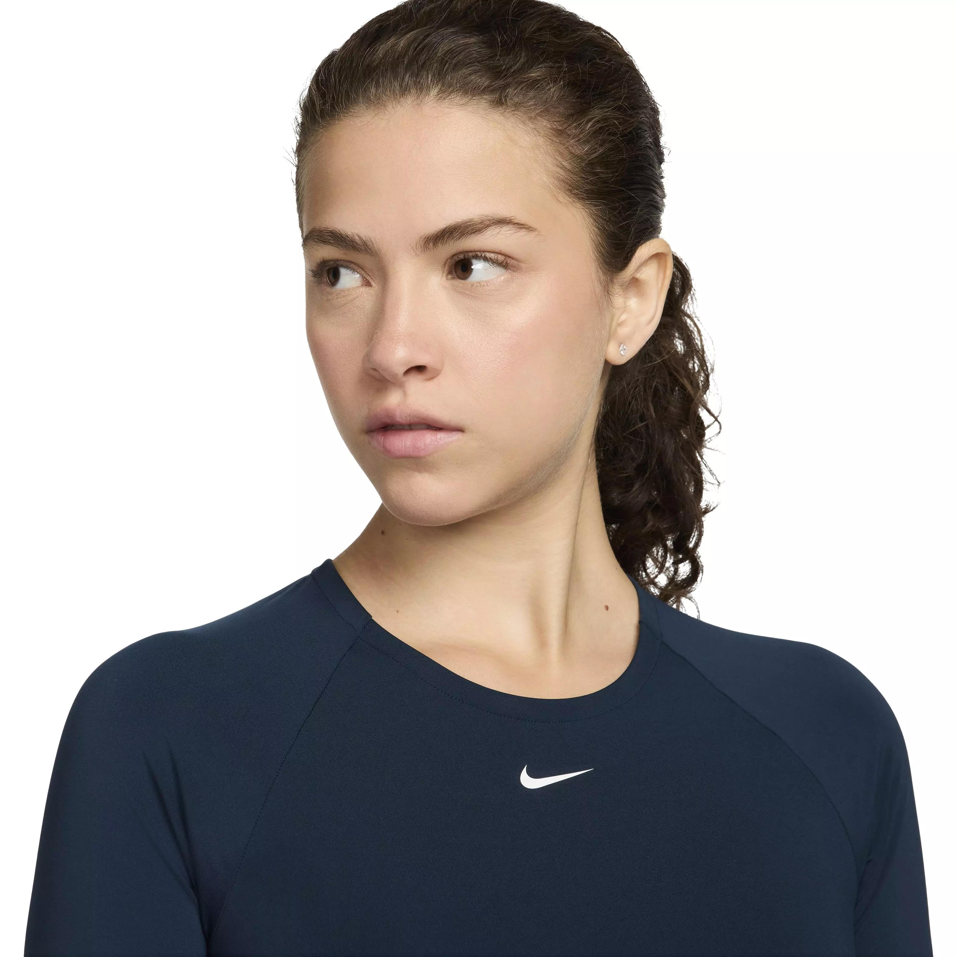 Nike Women's Pro Dri-FIT Cropped Long Sleeve Top - DARK BLUE