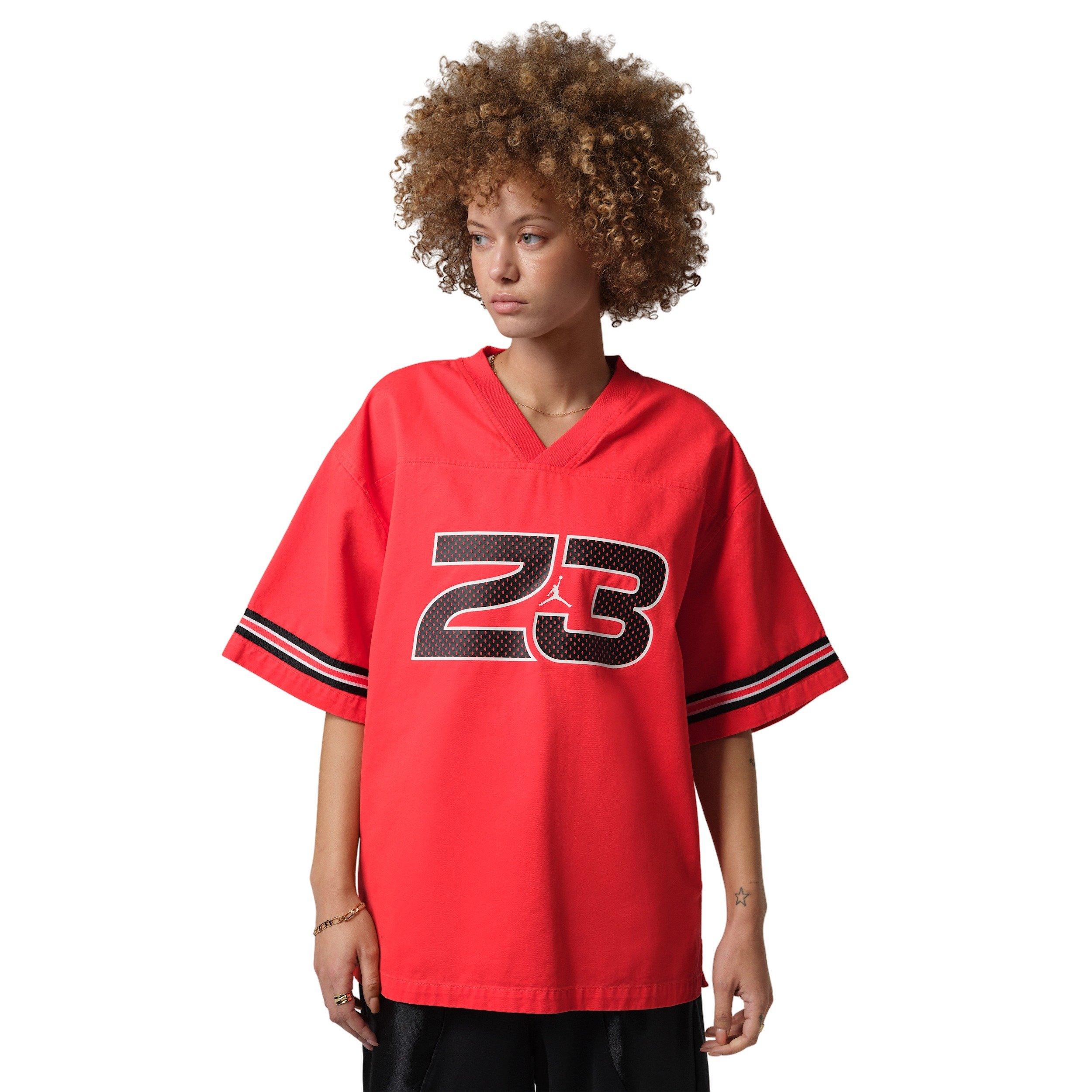 Jordan Women's Flight Woven Jersey Top -Red - RED Thumbnail View 1