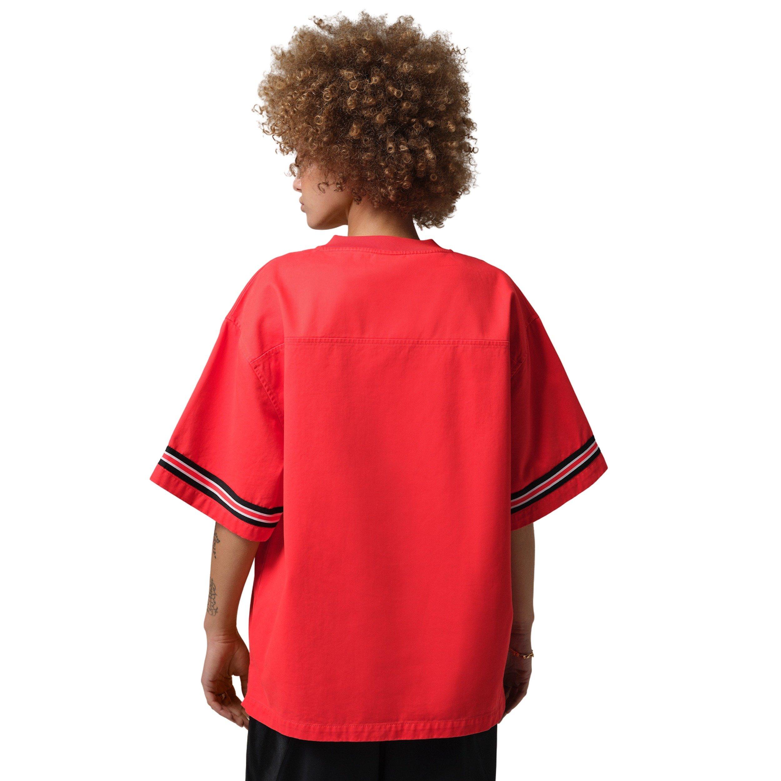 Jordan Women's Flight Woven Jersey Top - Red - RED Thumbnail View 2