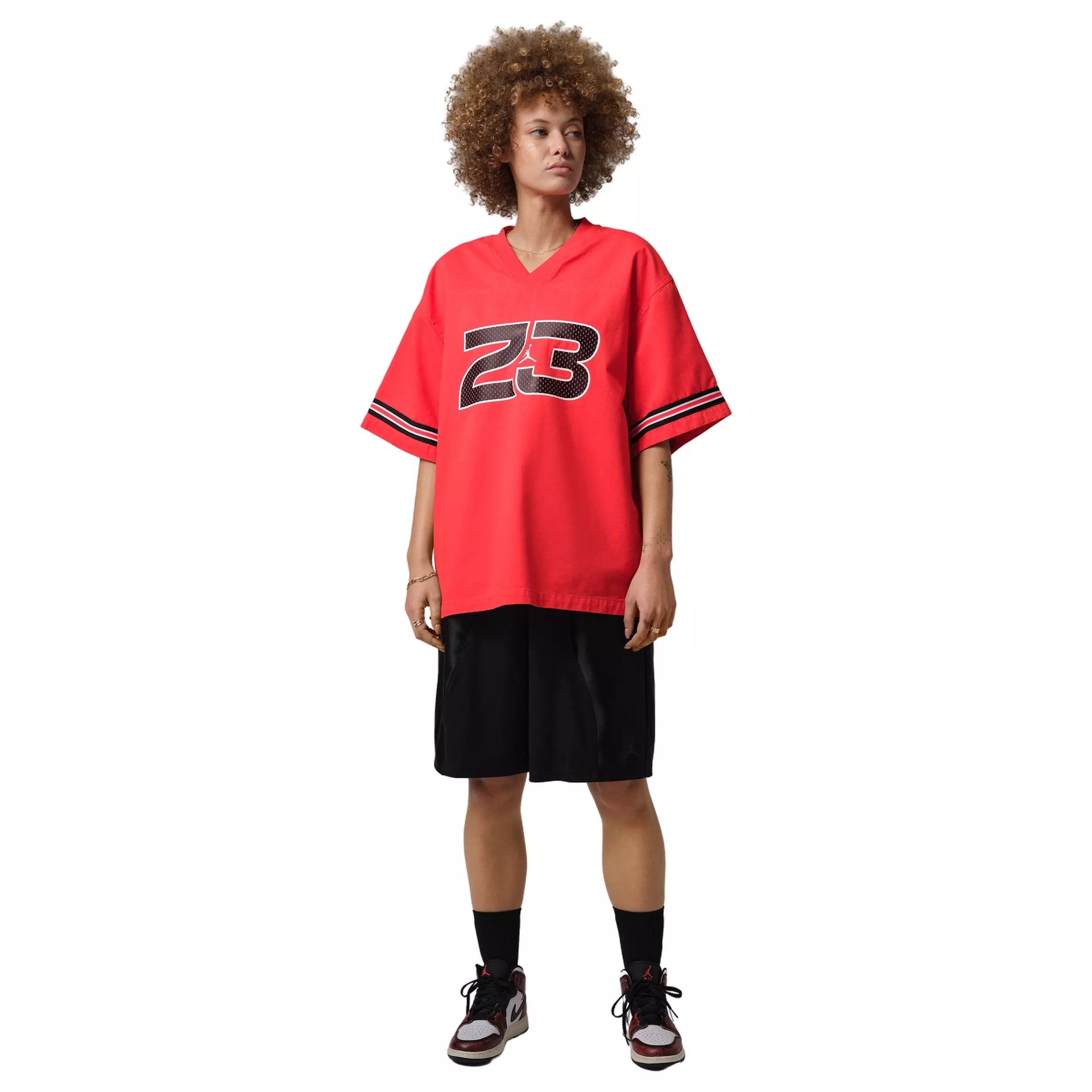 Jordan Women's Flight Woven Jersey Top - Red - RED