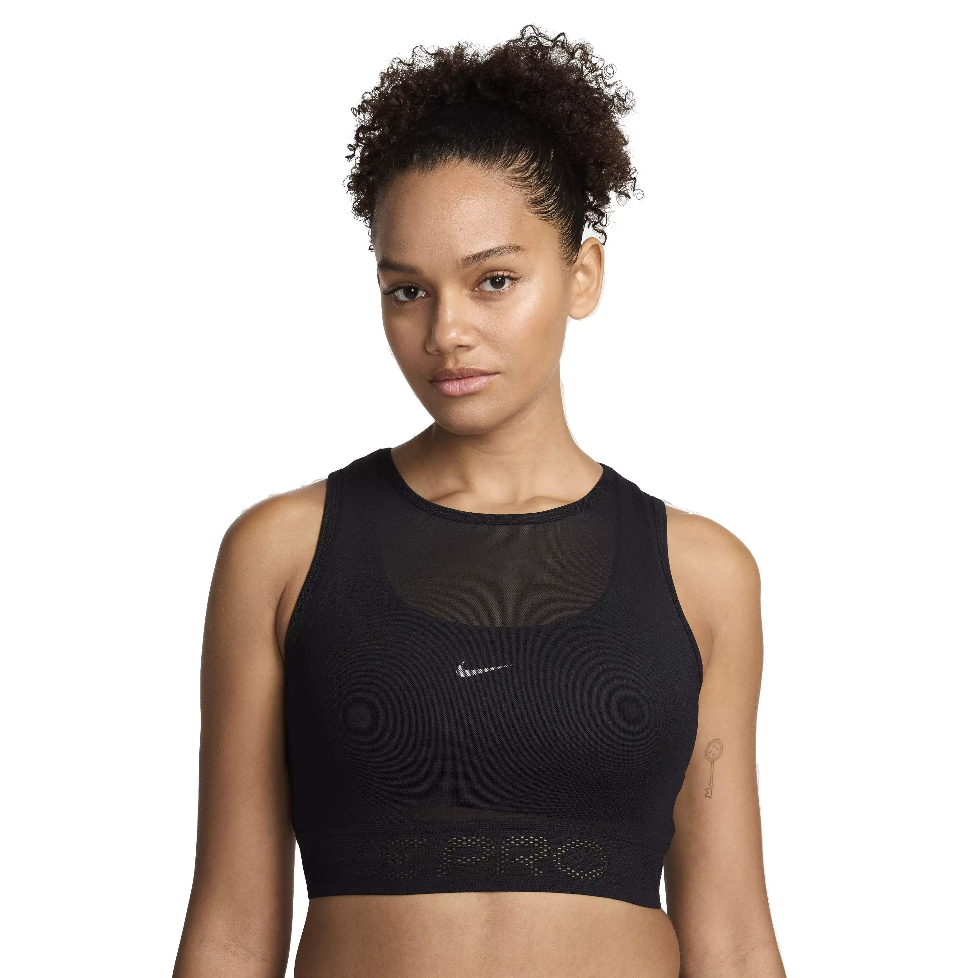 Nike Women's Pro Mesh Tank Top - BLACK