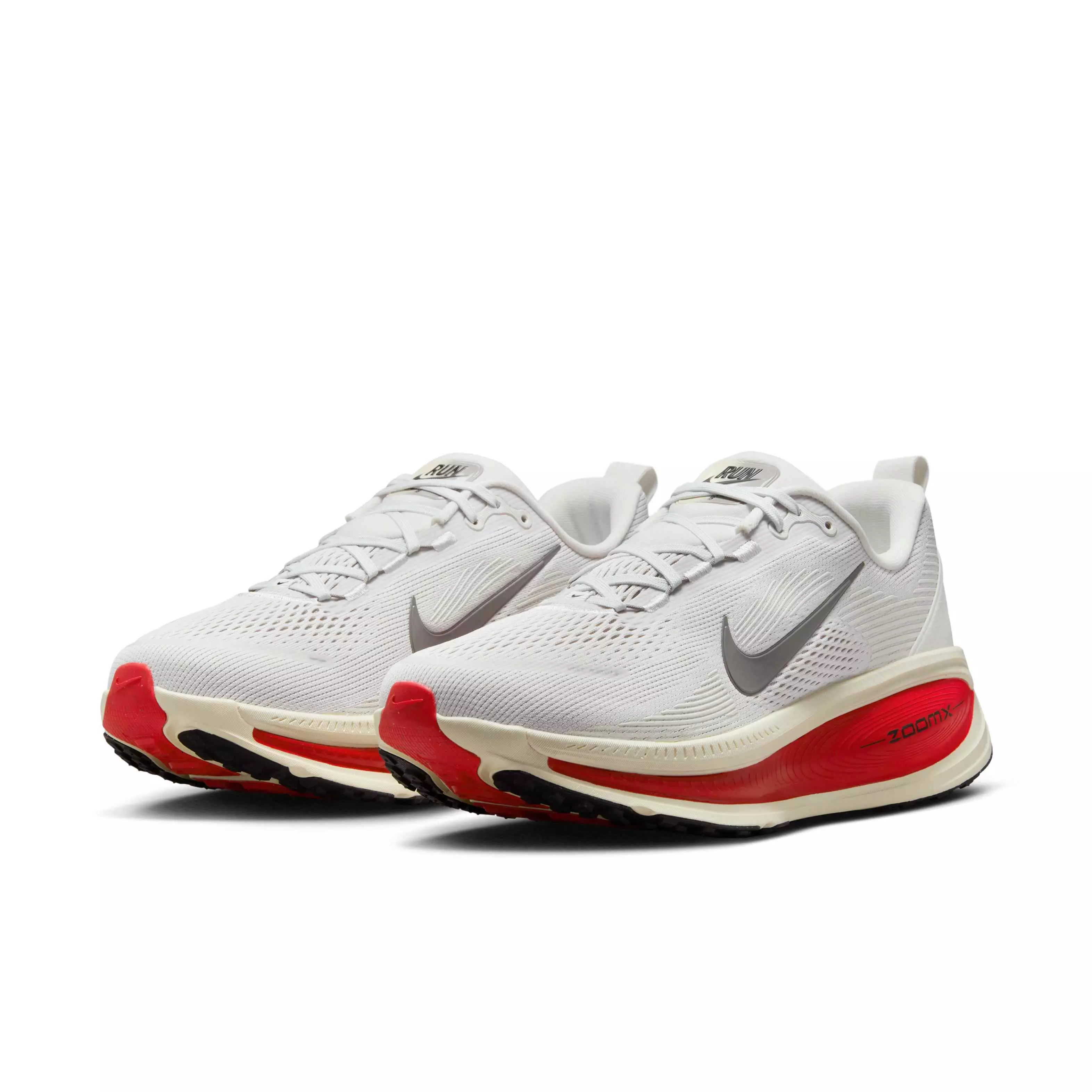 Nike Vomero 18 "Platinum Tint/Siren Red/Light Smoke Grey/Metallic Pewter" Men's Running Shoe - PLATINUM/RED/LT GREY/PEWTER