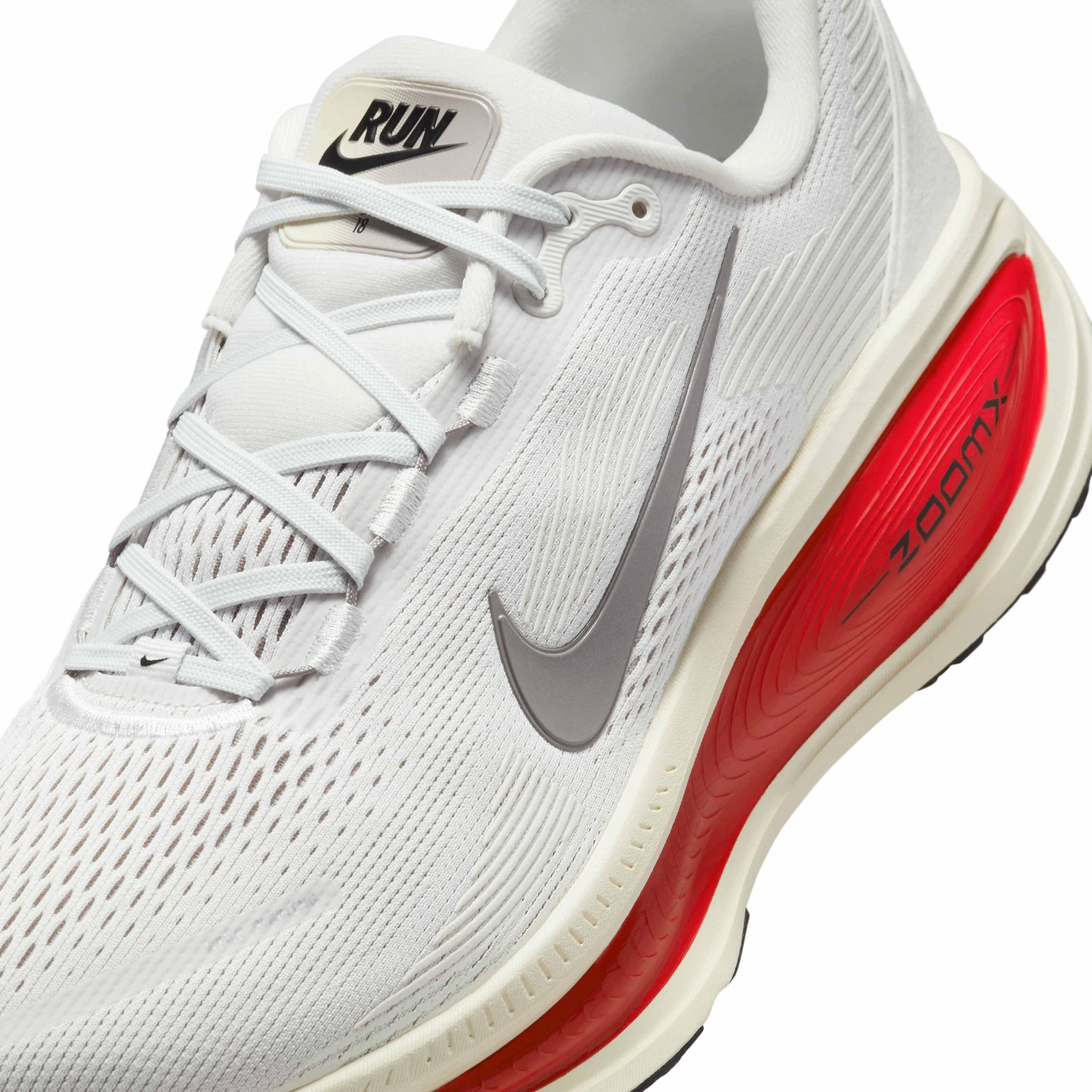 Nike Vomero 18 "Platinum Tint/Siren Red/Light Smoke Grey/Metallic Pewter" Men's Running Shoe - PLATINUM/RED/LT GREY/PEWTER Thumbnail View 7
