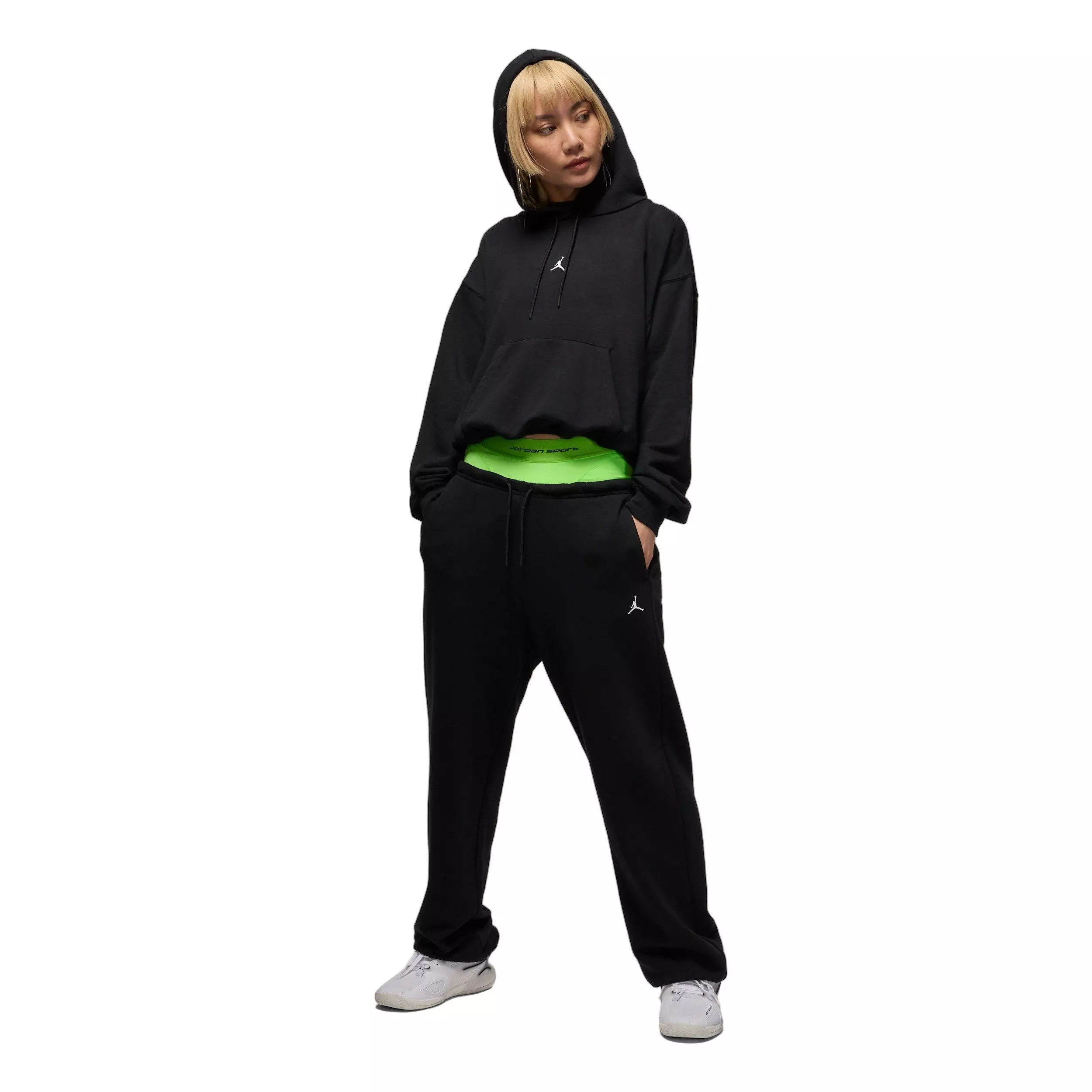 Jordan Women's Sport Crossover Dri-FIT Fleece Hoodie -Black - BLACK