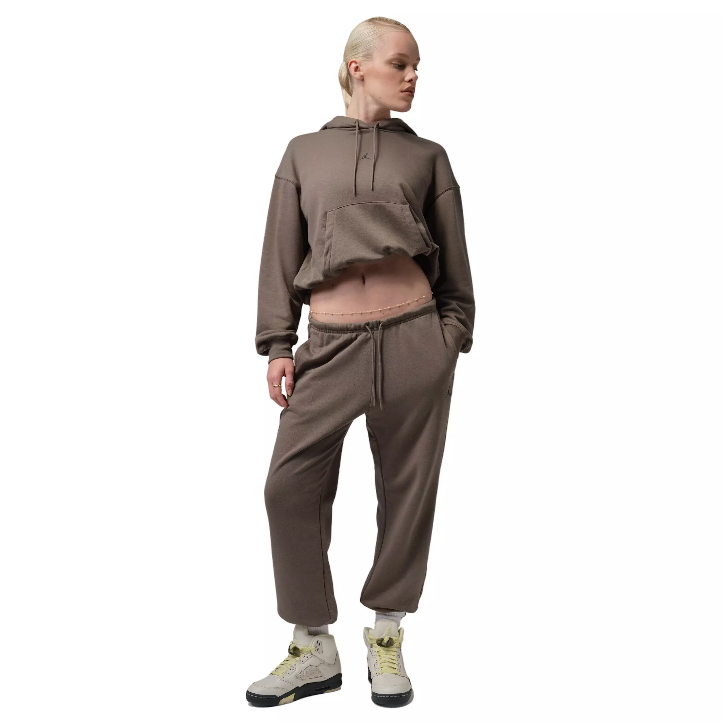 Jordan Women's Sport Crossover Dri-FIT Fleece Hoodie - Grey - GREY