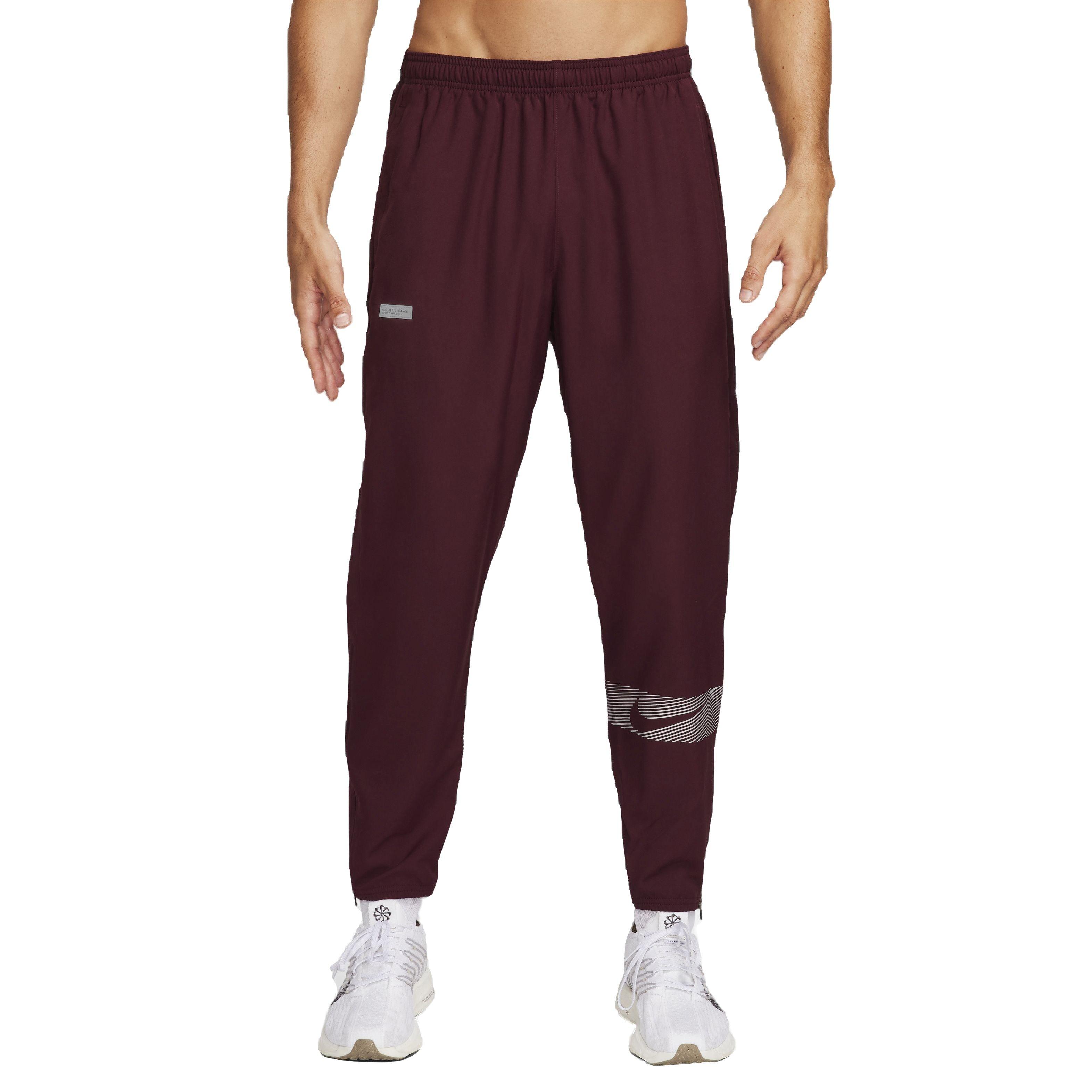 Nike Dri-FIT Challenger Men's Sz 3XL Woven Running Pants Burgundy