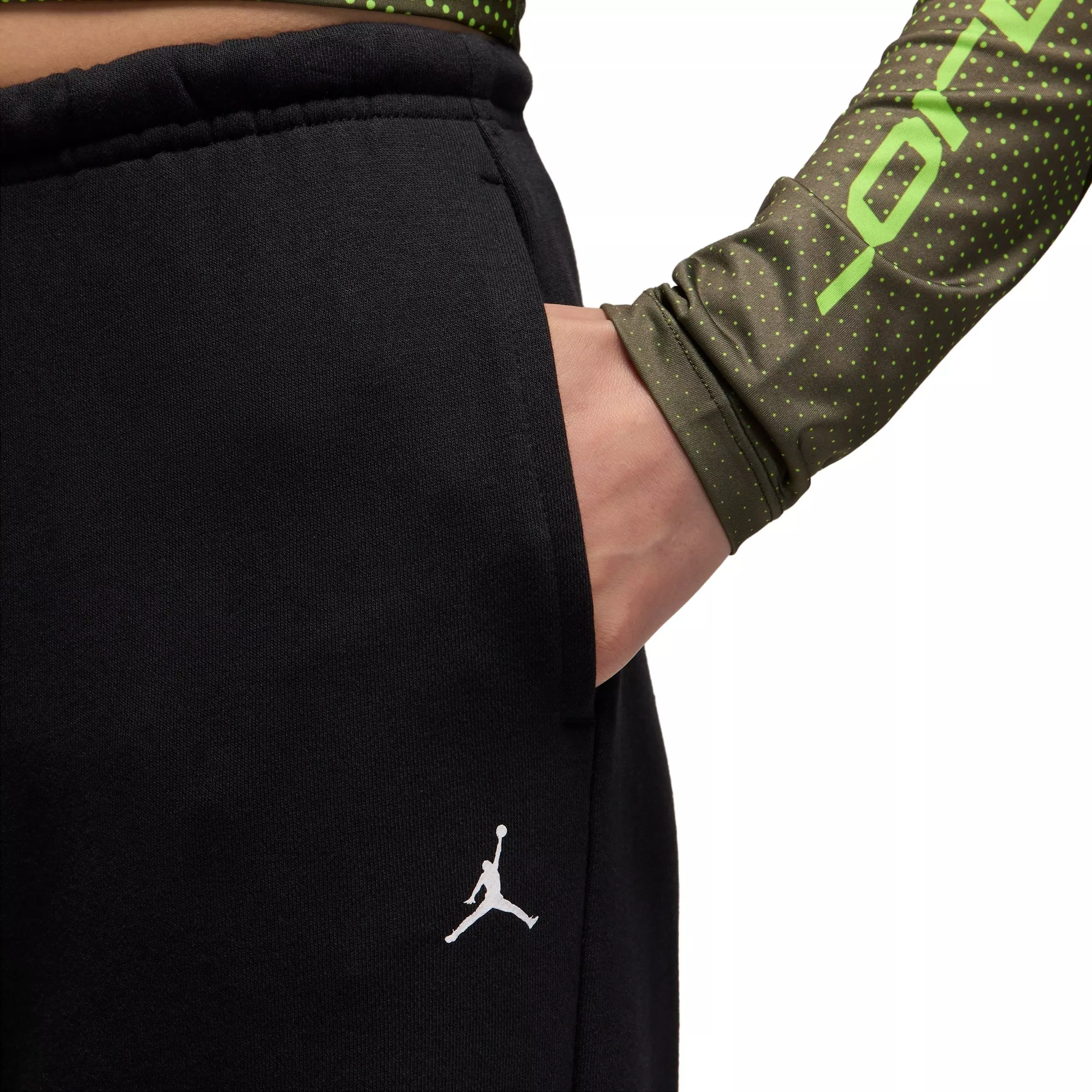 Jordan Women's Sport Crossover Dri-FIT Fleece Pants - Black - BLACK