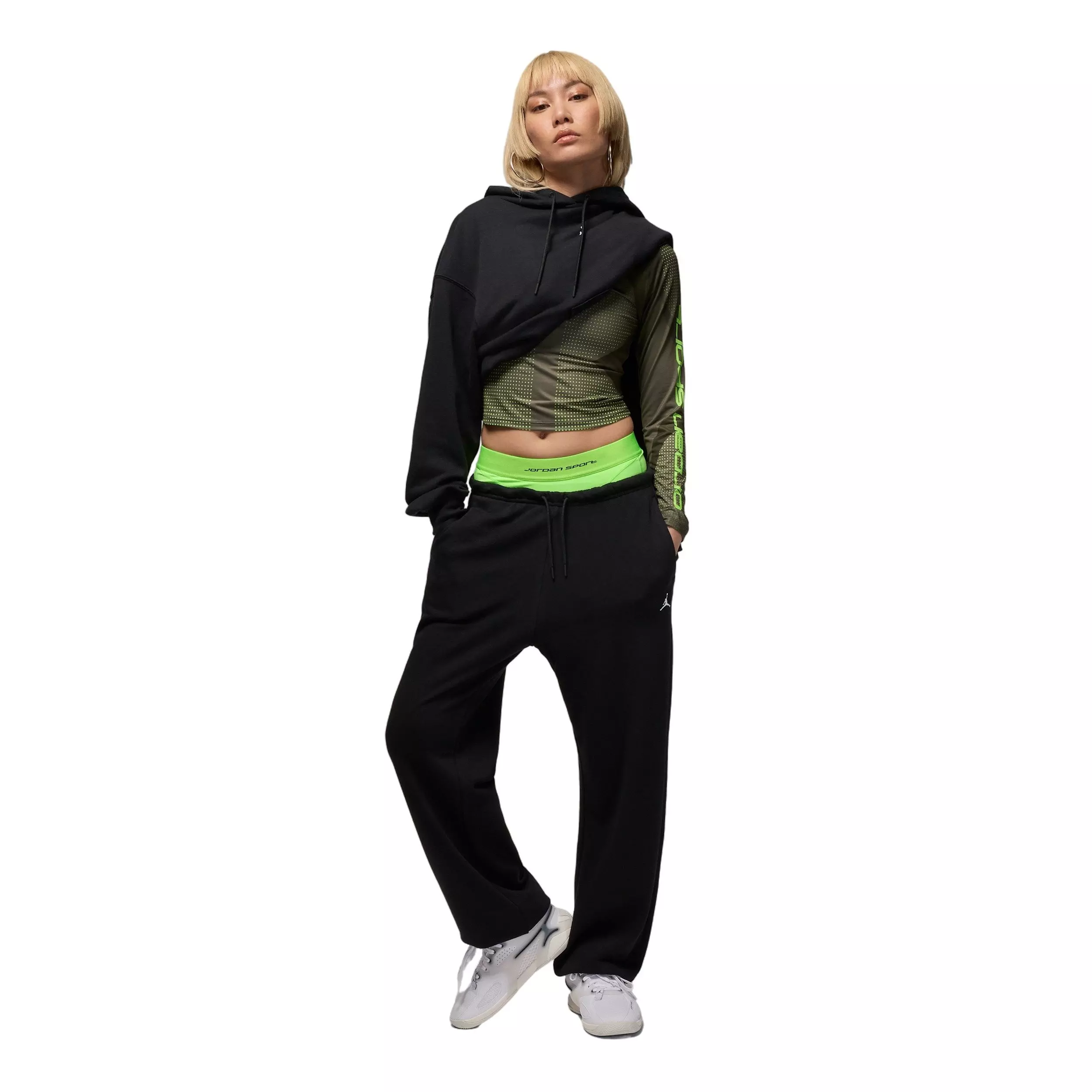 Jordan Women's Sport Crossover Dri-FIT Fleece Pants - Black - BLACK