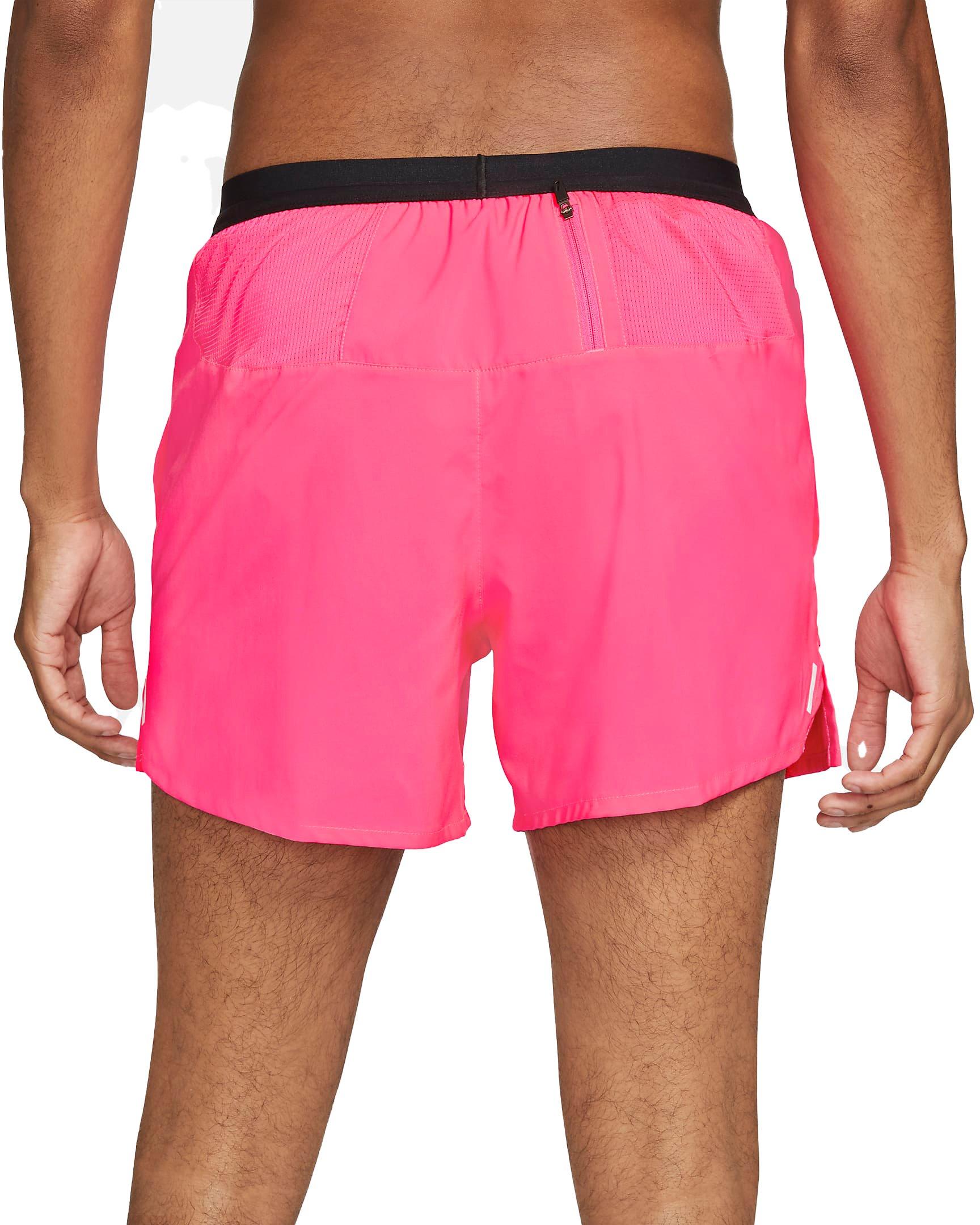 Men's Fleece Sweat Shorts Two Side Pockets Drawstring Solid Shorts Pink XL