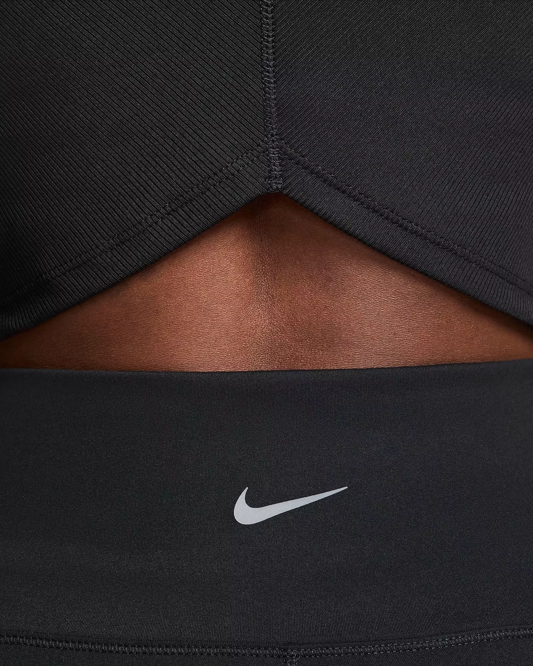 Nike Women's One Fitted Rib Dri-FIT Short Sleeve Cropped Top - BLACK