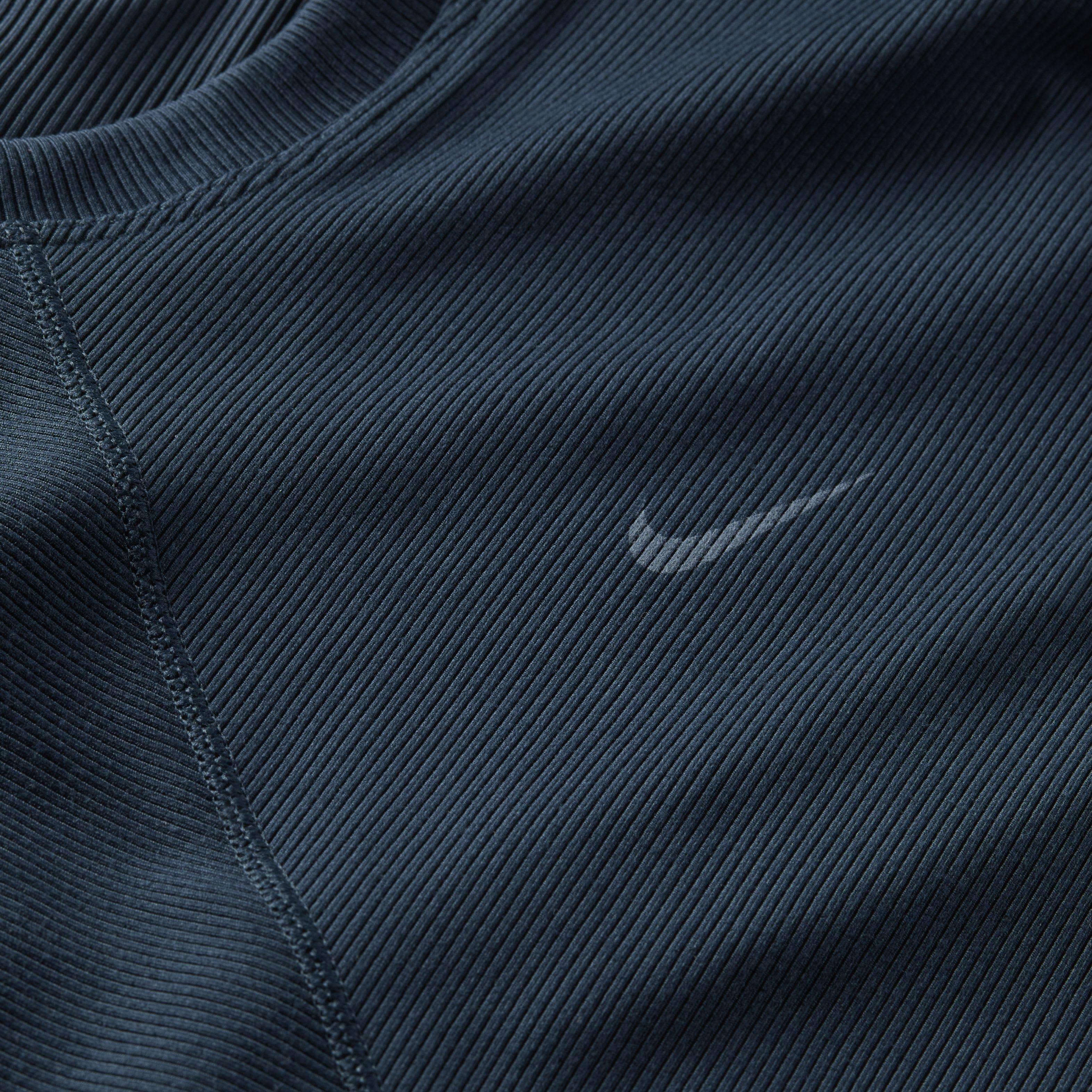 Nike Women's One Fitted Rib Dri-FIT Short Sleeve Cropped Top - DARK BLUE Thumbnail View 6