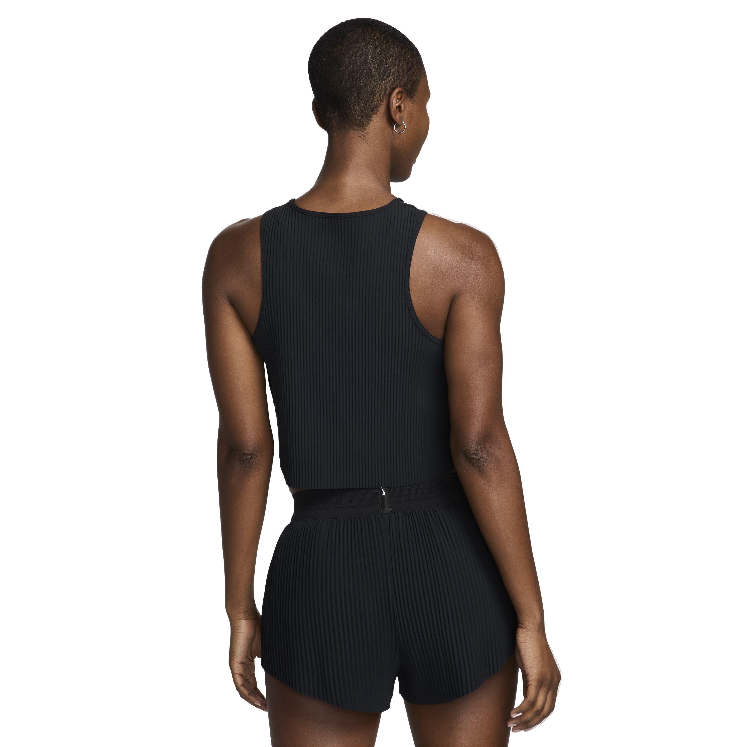 Nike Women's AeroSwift Dri-FIT ADV Cropped Running Tank - BLACK Thumbnail View 2