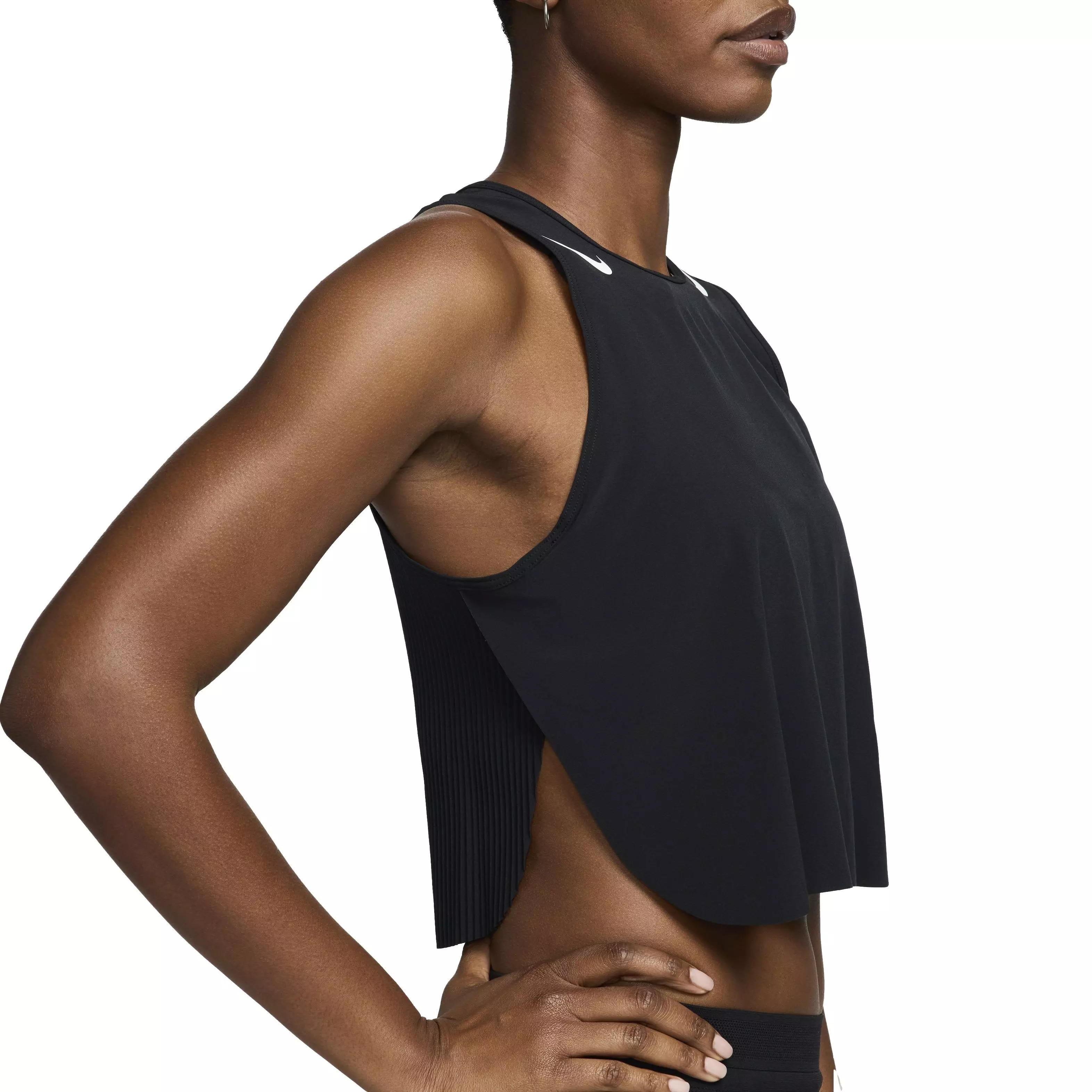 Nike Women's AeroSwift Dri-FIT ADV Cropped Running Tank - BLACK