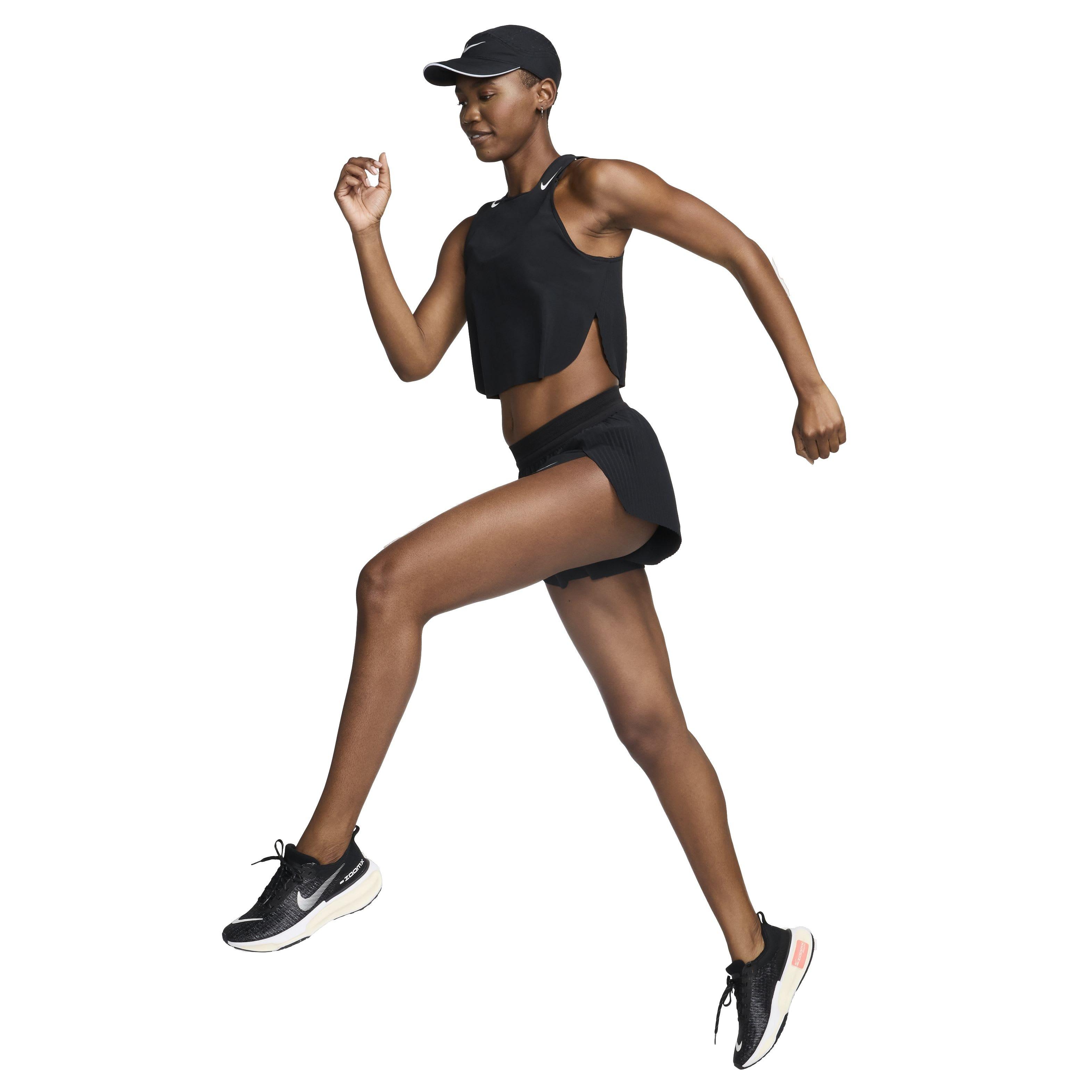 Nike Women's AeroSwift Dri-FIT ADV Cropped Running Tank - BLACK Thumbnail View 5