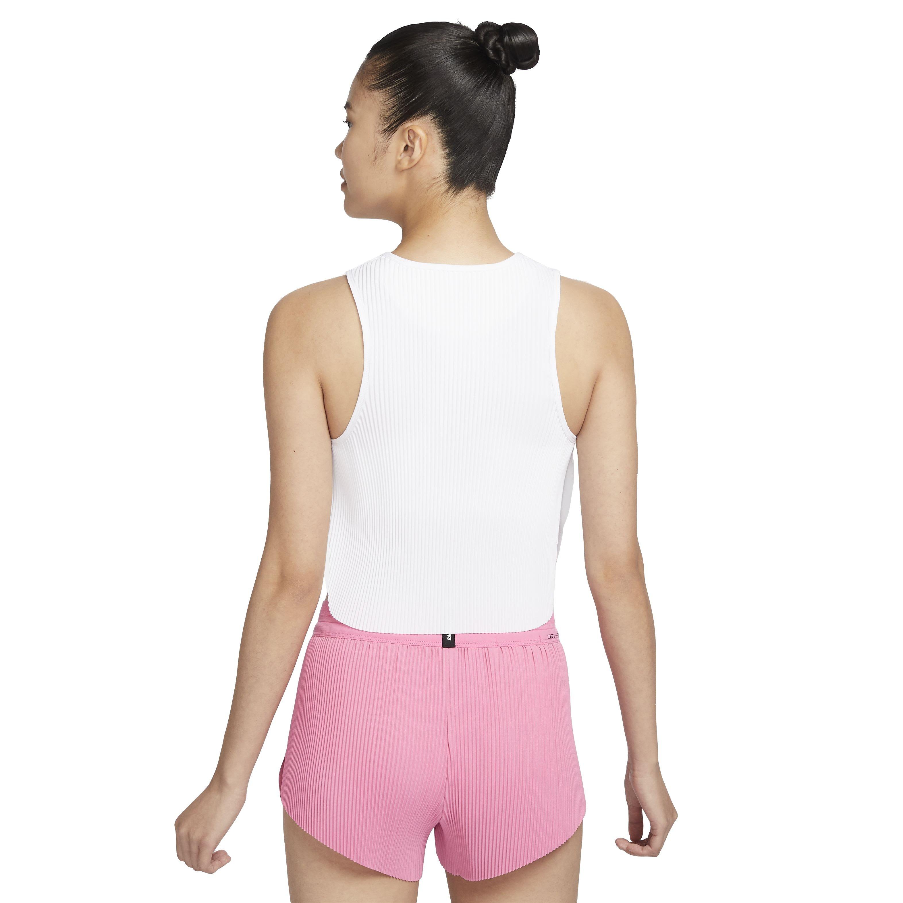Nike Women's AeroSwift Dri-FIT ADV Cropped Running Tank - WHITE Thumbnail View 2