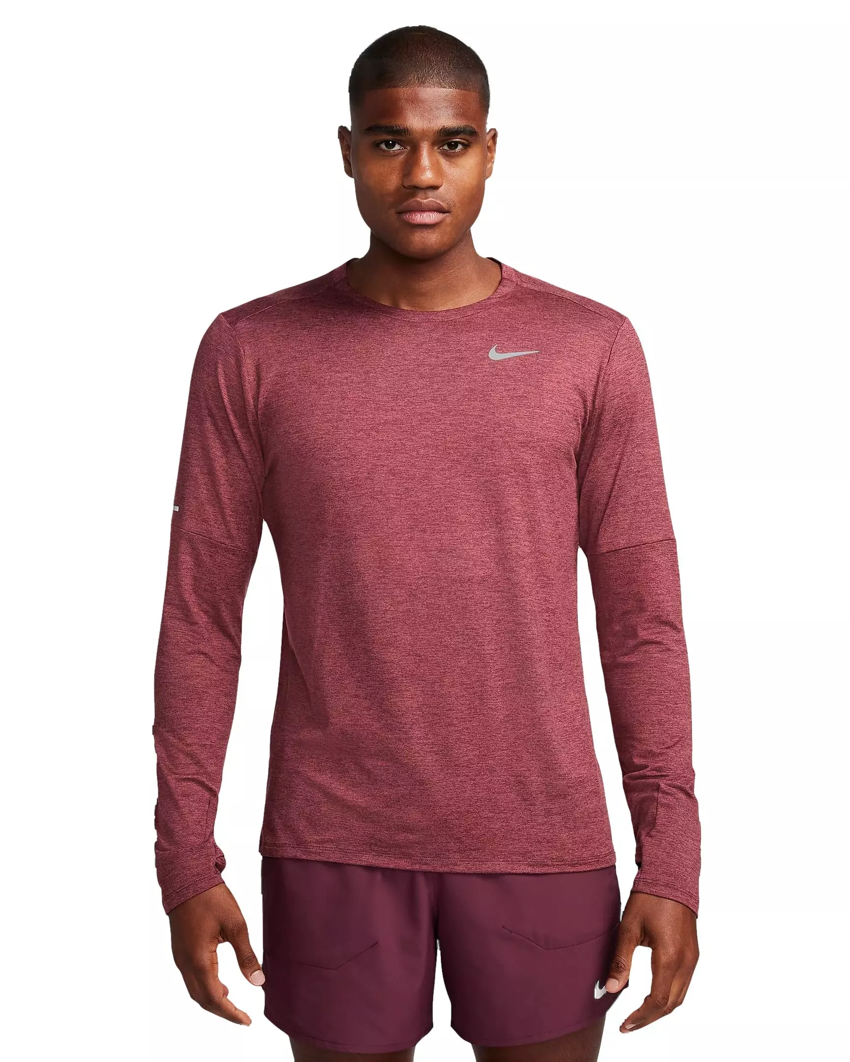 Nike Men's Dri-FIT Element Running Crew Top - Red - RED