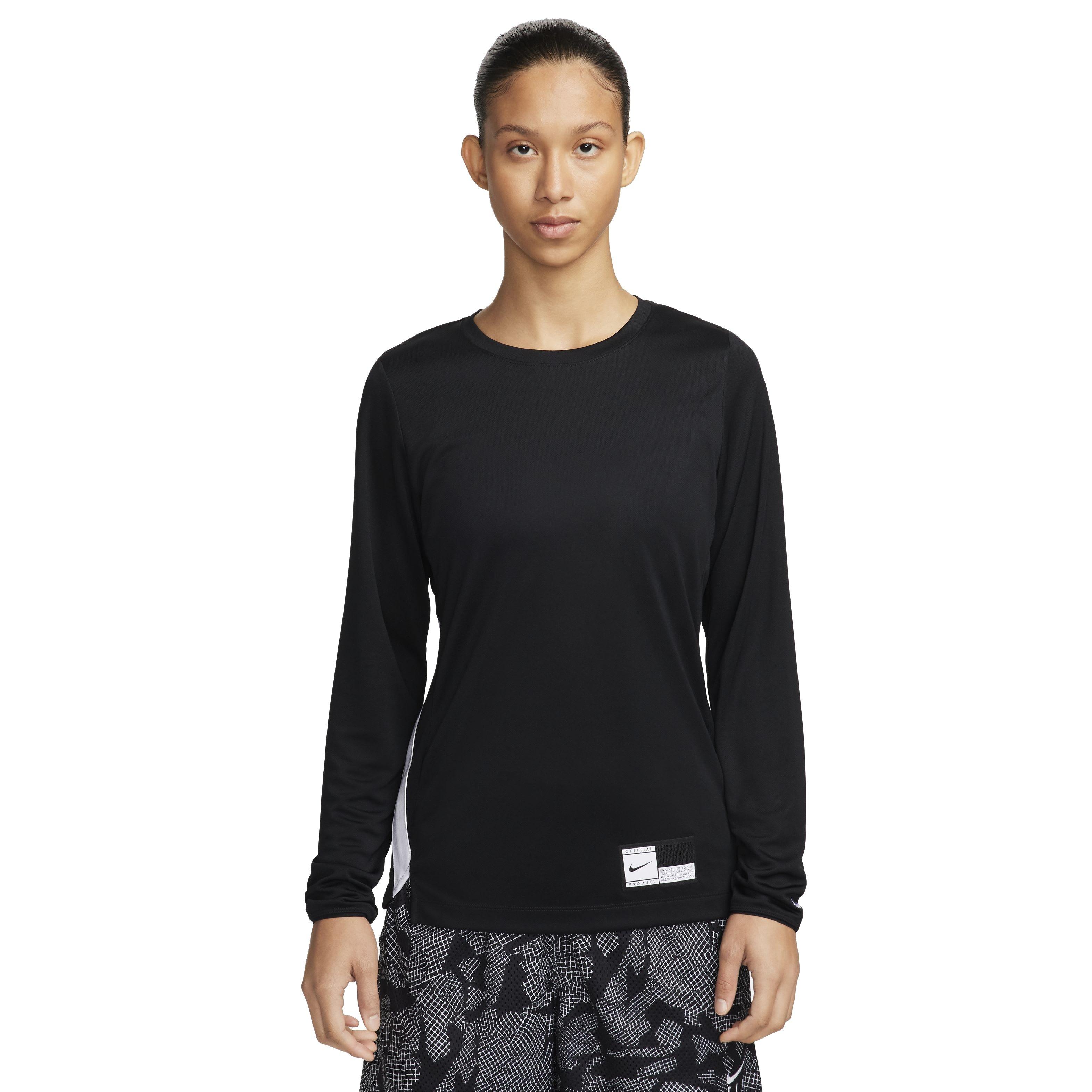 Nike Women's Dri-FIT Long Sleeve Warm-Up Basketball Top - BLACK Thumbnail View 1