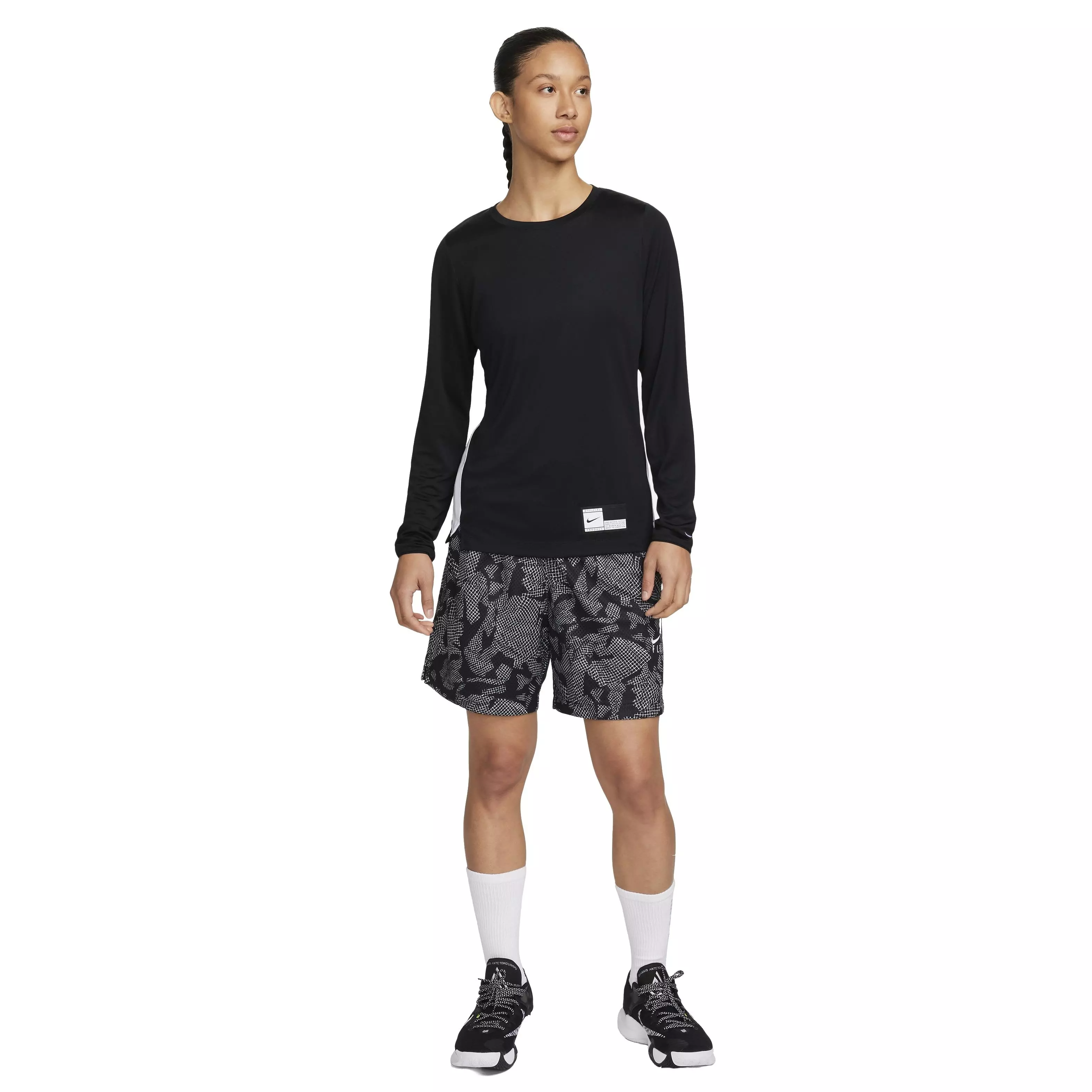 Nike Women's Dri-FIT Long Sleeve Warm-Up Basketball Top - BLACK