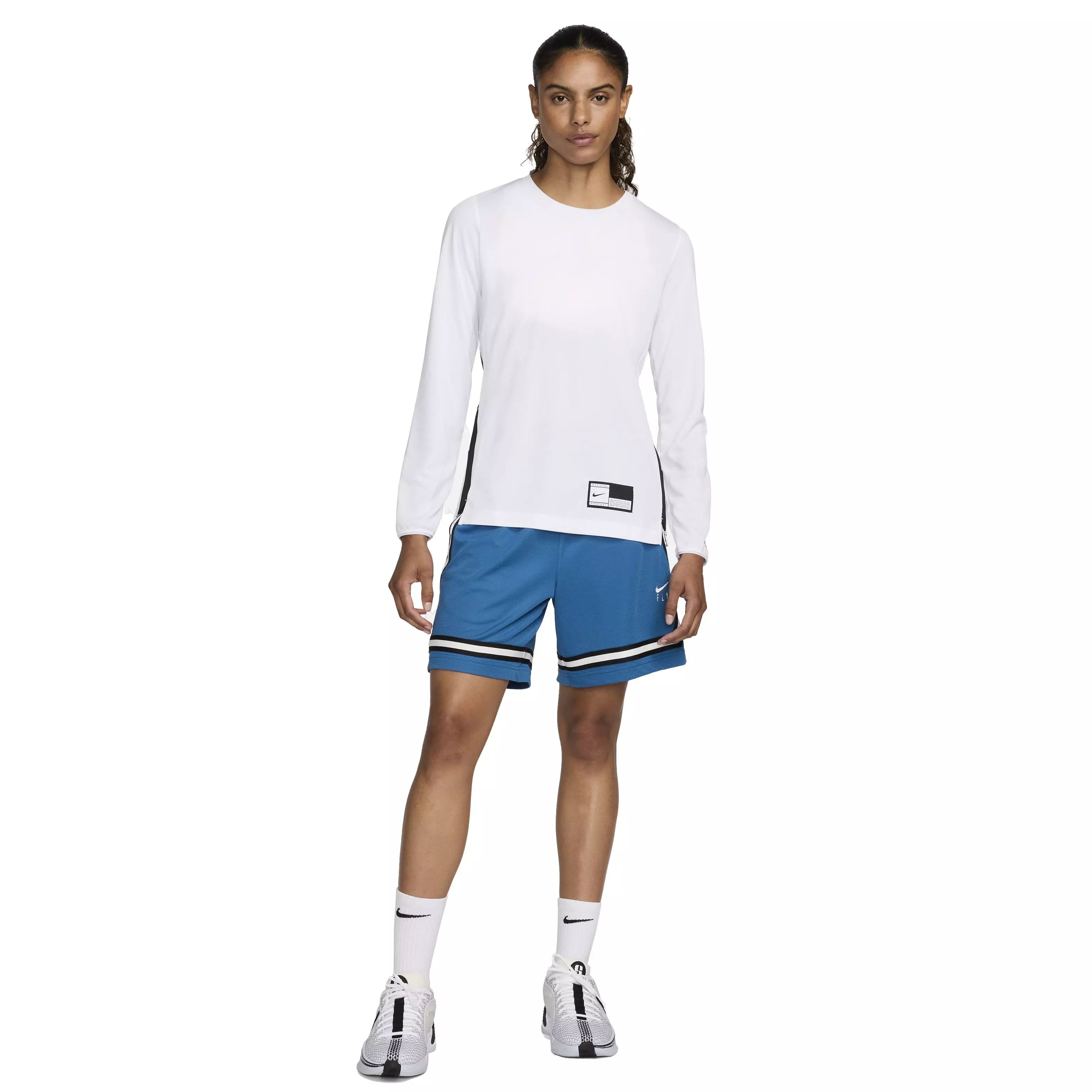 Nike Women's Dri-FIT Long Sleeve Warm-Up Basketball Top - WHITE