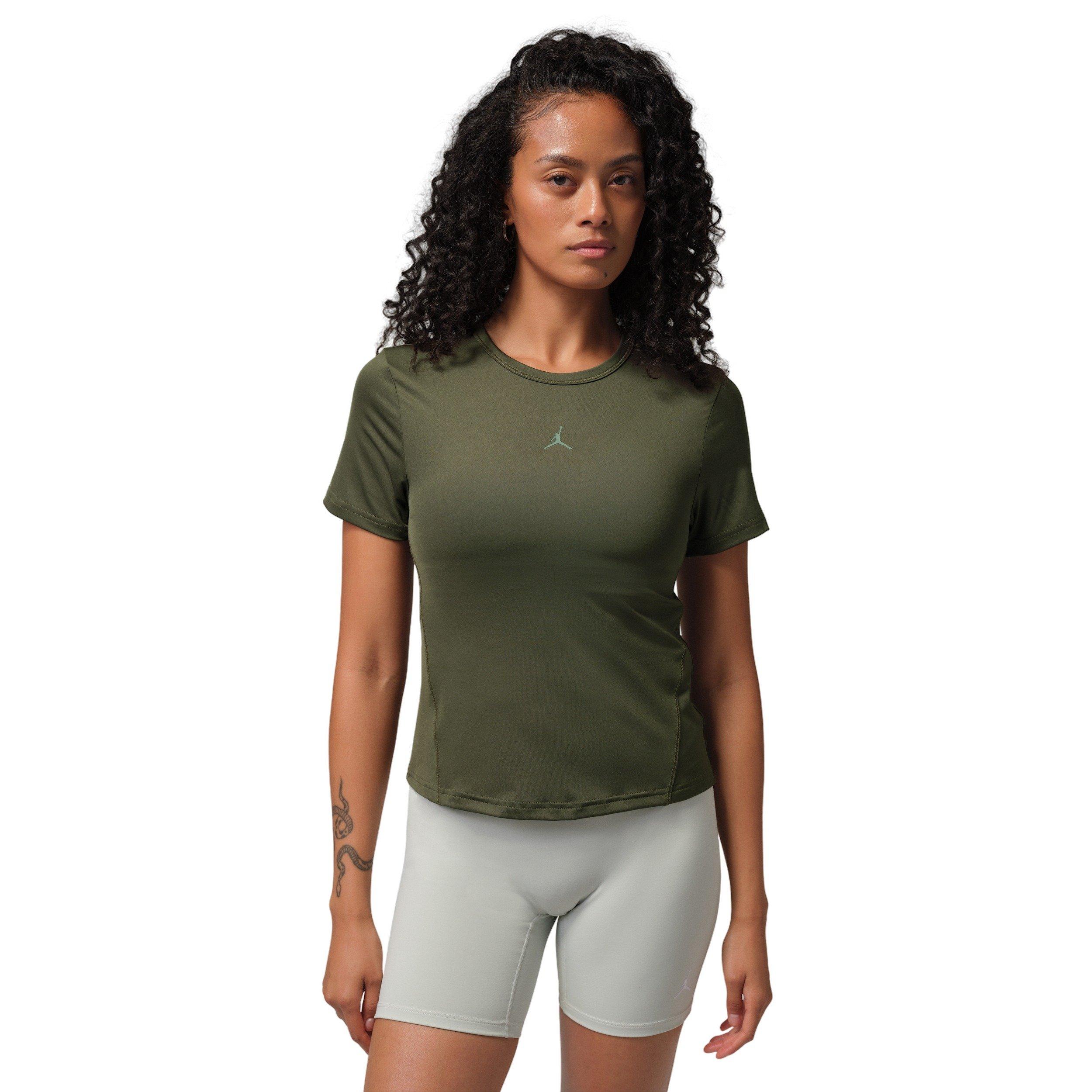 Jordan Women's Sports Essentials Dri-FIT Short-Sleeve Top - Green - GREEN Thumbnail View 1