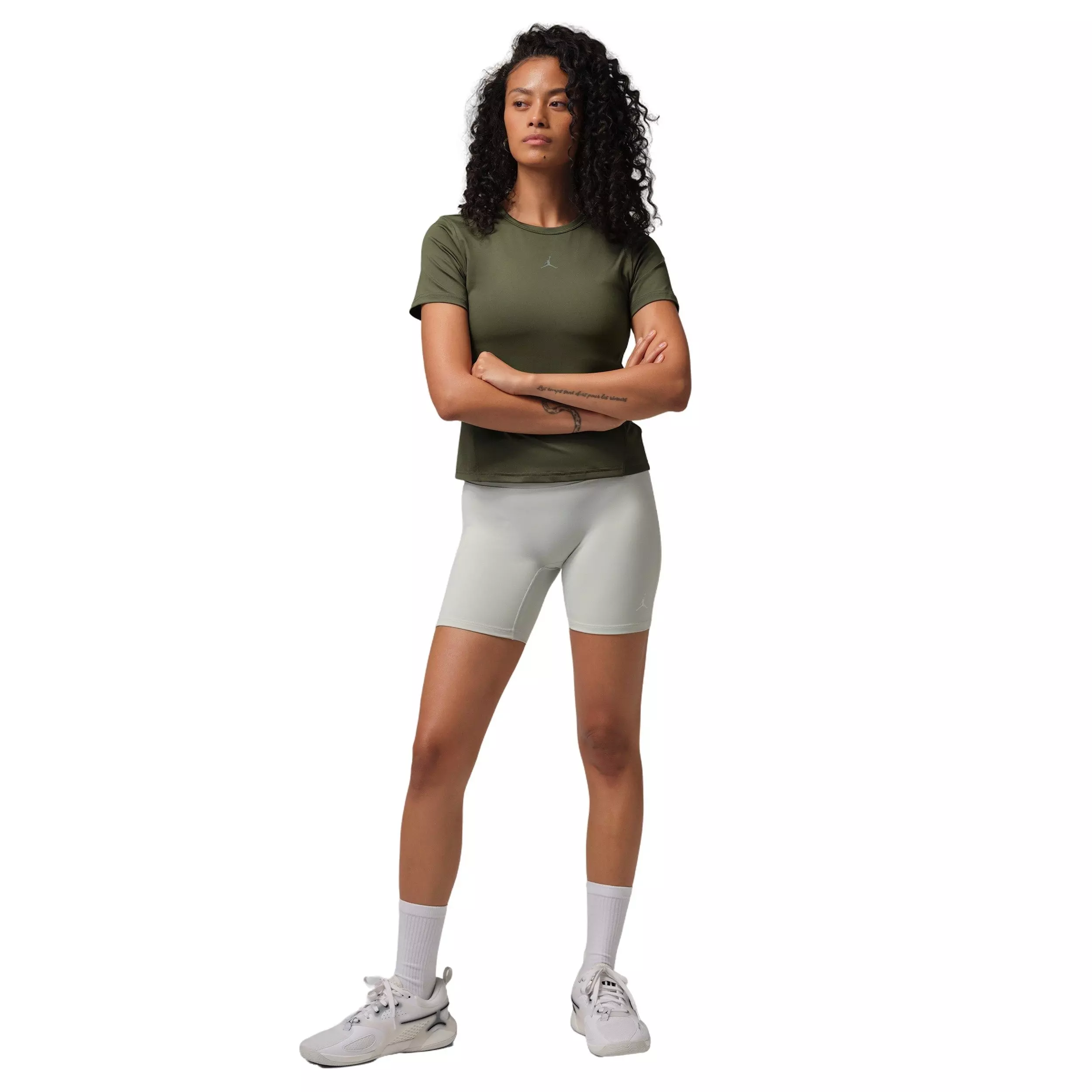 Jordan Women's Sports Essentials Dri-FIT Short-Sleeve Top - Green - GREEN