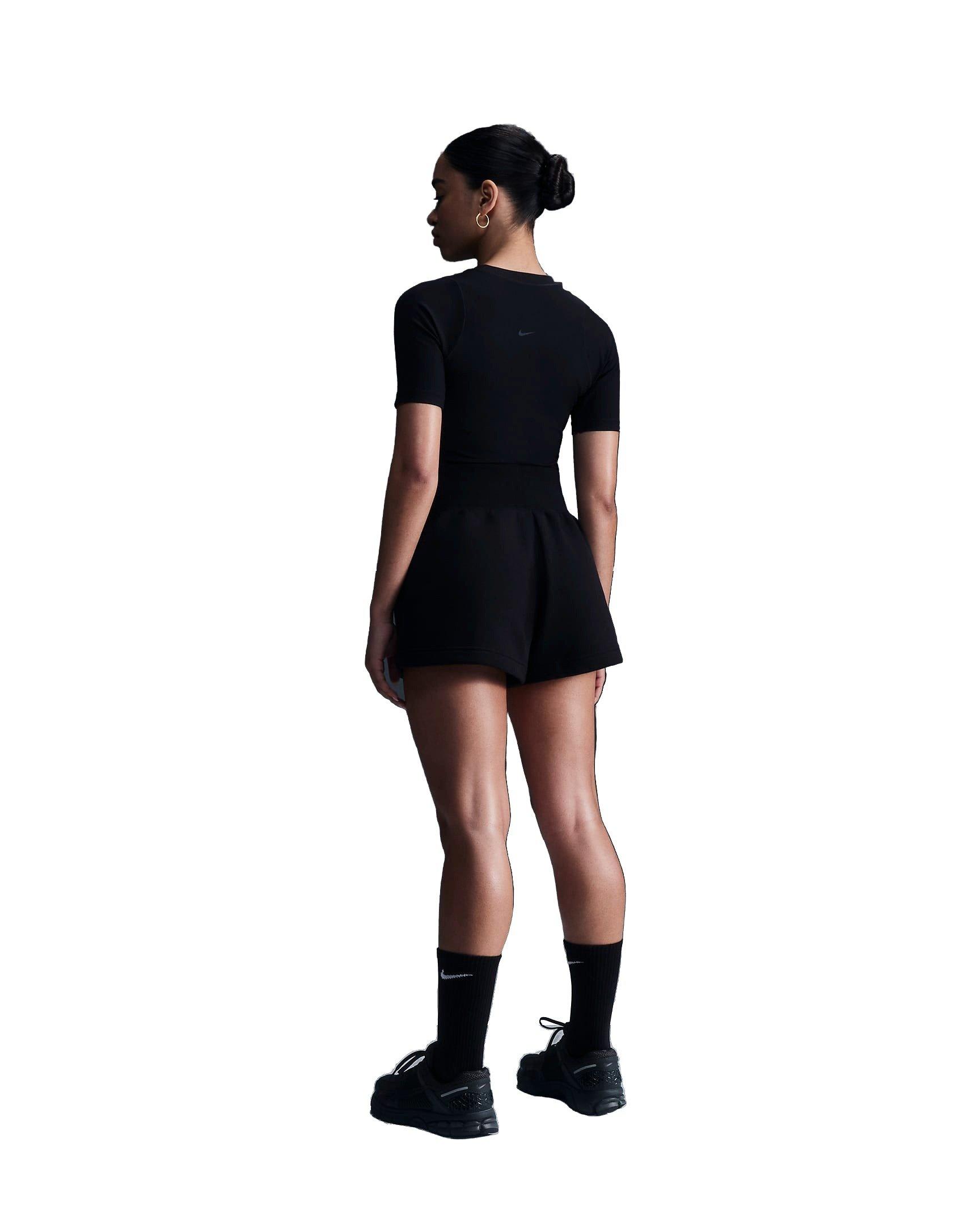 Nike Women's Zenvy Rib Dri-FIT Short Sleeve Top - BLACK Thumbnail View 2