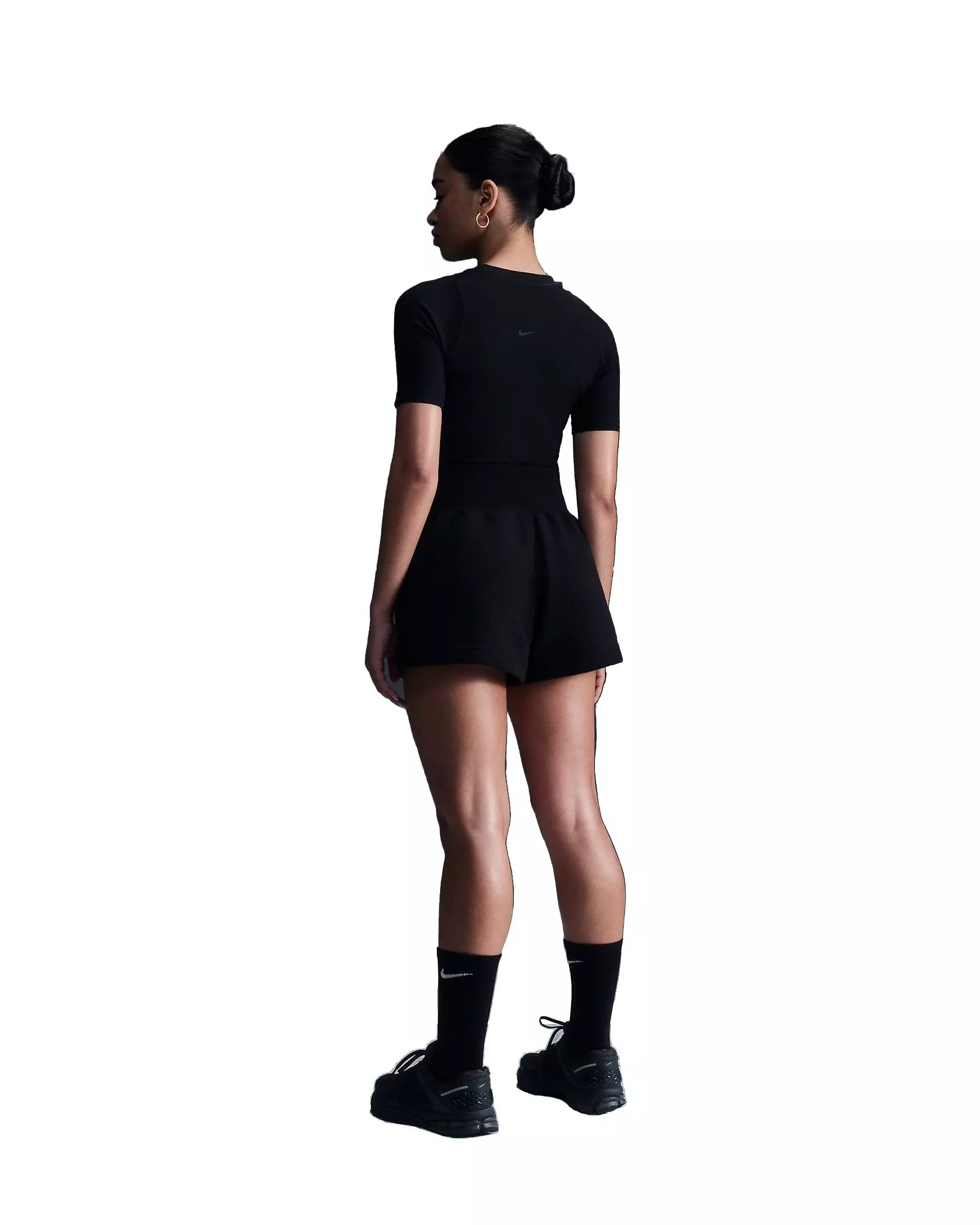 Nike Women's Zenvy Rib Dri-FIT Short Sleeve Top - BLACK