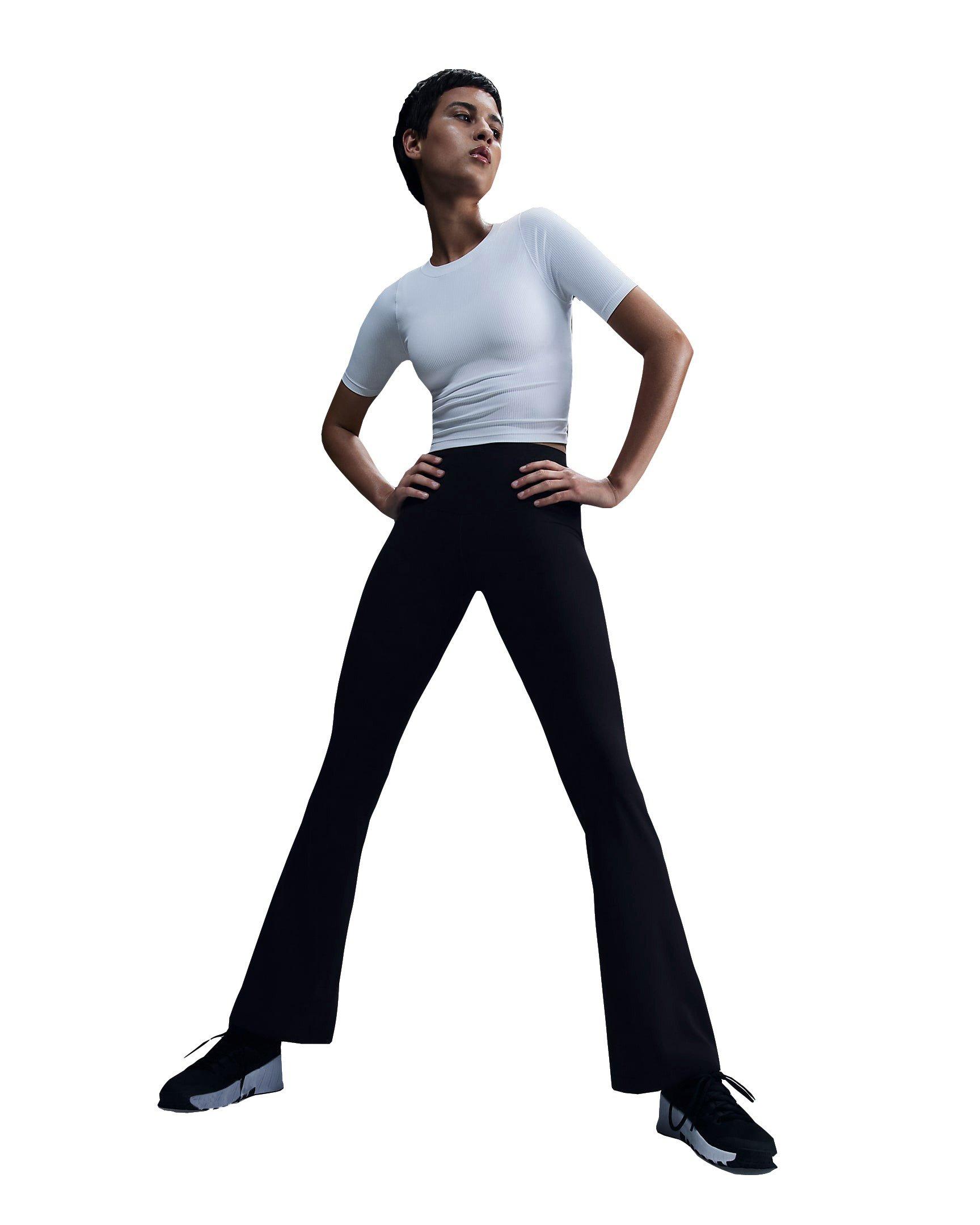 Nike Women's Zenvy Rib Dri-FIT Short Sleeve Top - WHITE Thumbnail View 1