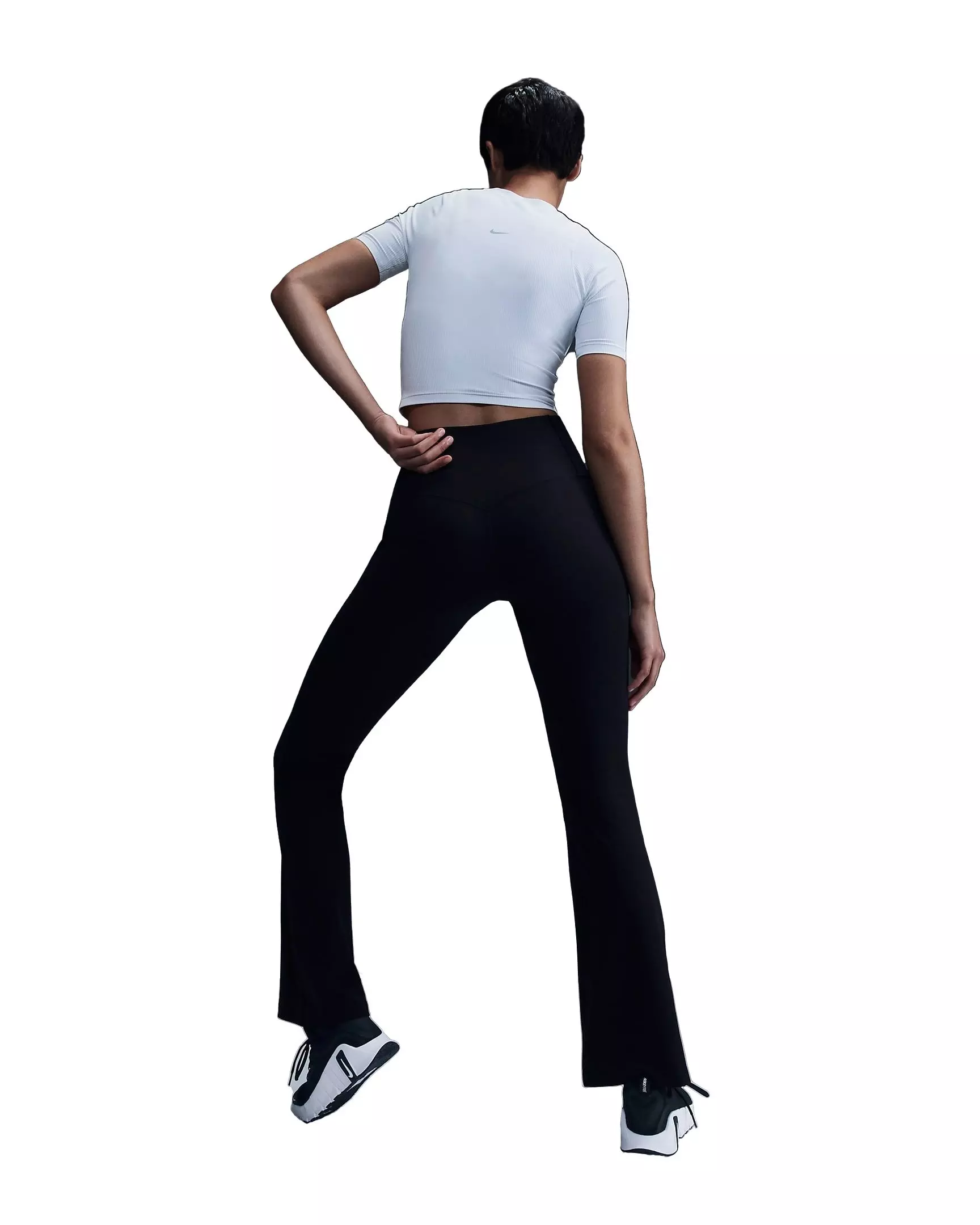 Nike Women's Zenvy Rib Dri-FIT Short Sleeve Top - WHITE