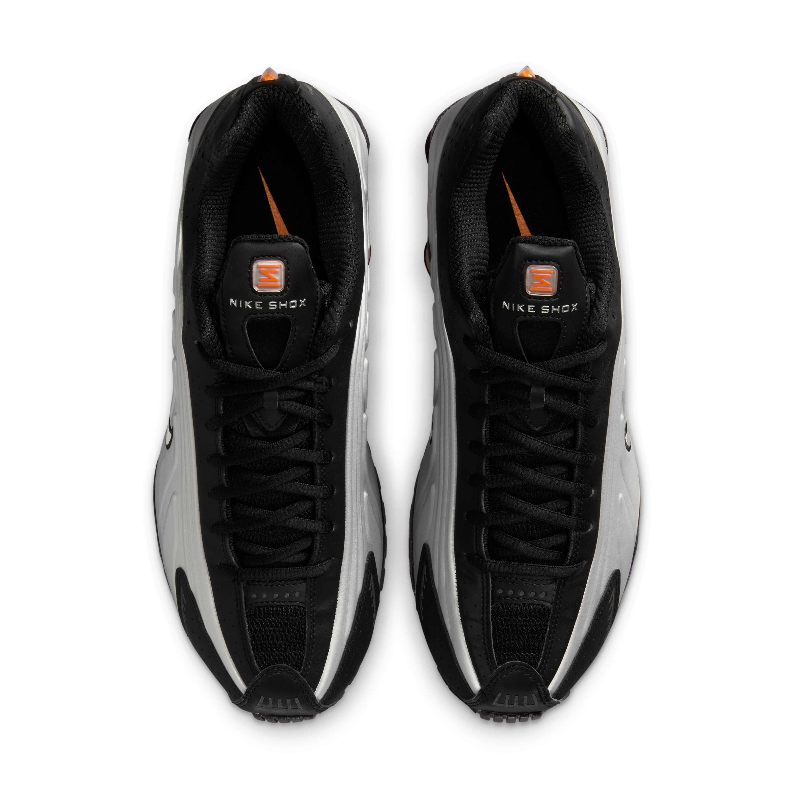 Nike Shox R4 "Black/Bright Mandarin/Metallic Silver/Vast Grey" Men's Shoe - BLACK/MANDARIN/SILVER/GREY Thumbnail View 4