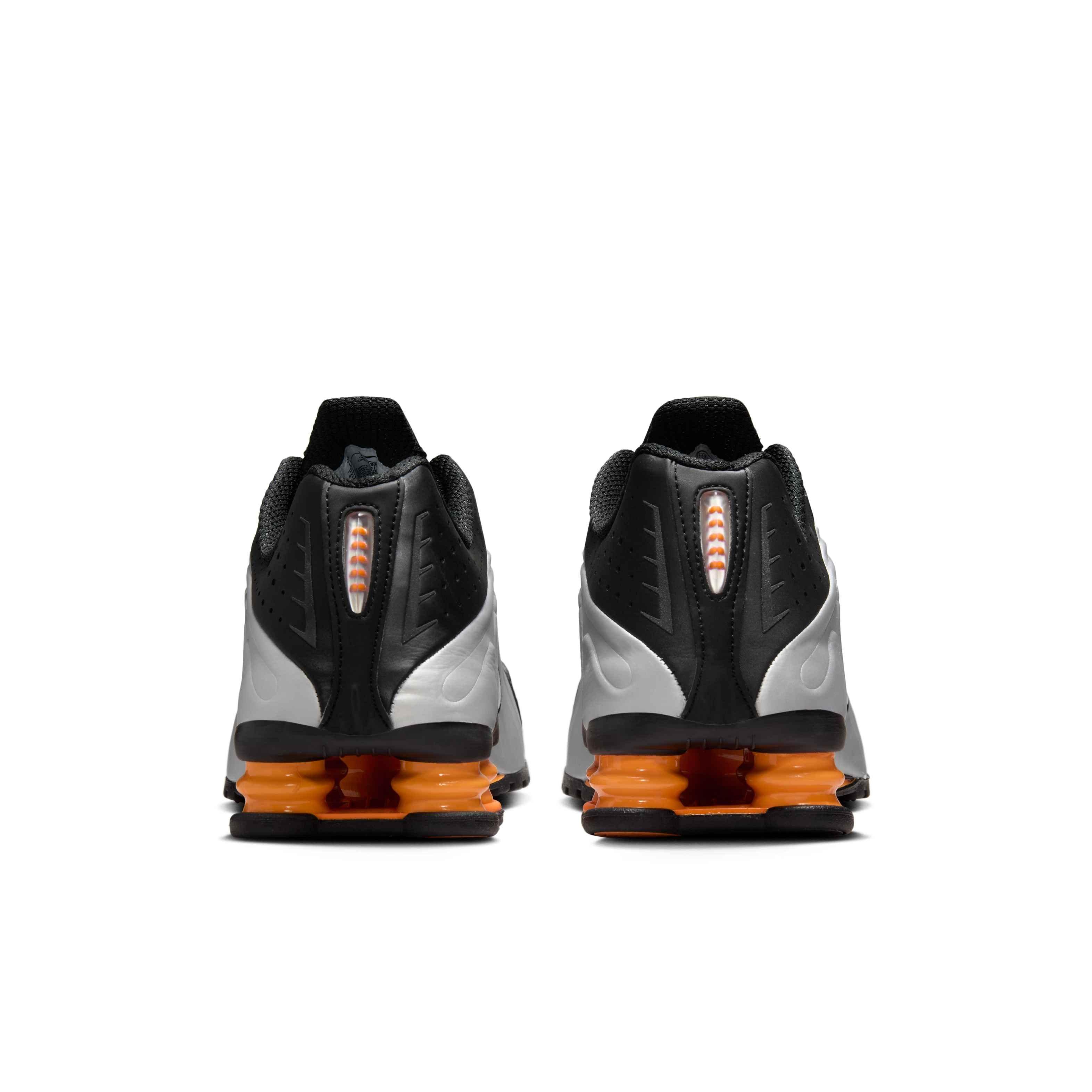 Nike Shox R4 "Black/Bright Mandarin/Metallic Silver/Vast Grey" Men's Shoe - BLACK/MANDARIN/SILVER/GREY Thumbnail View 5