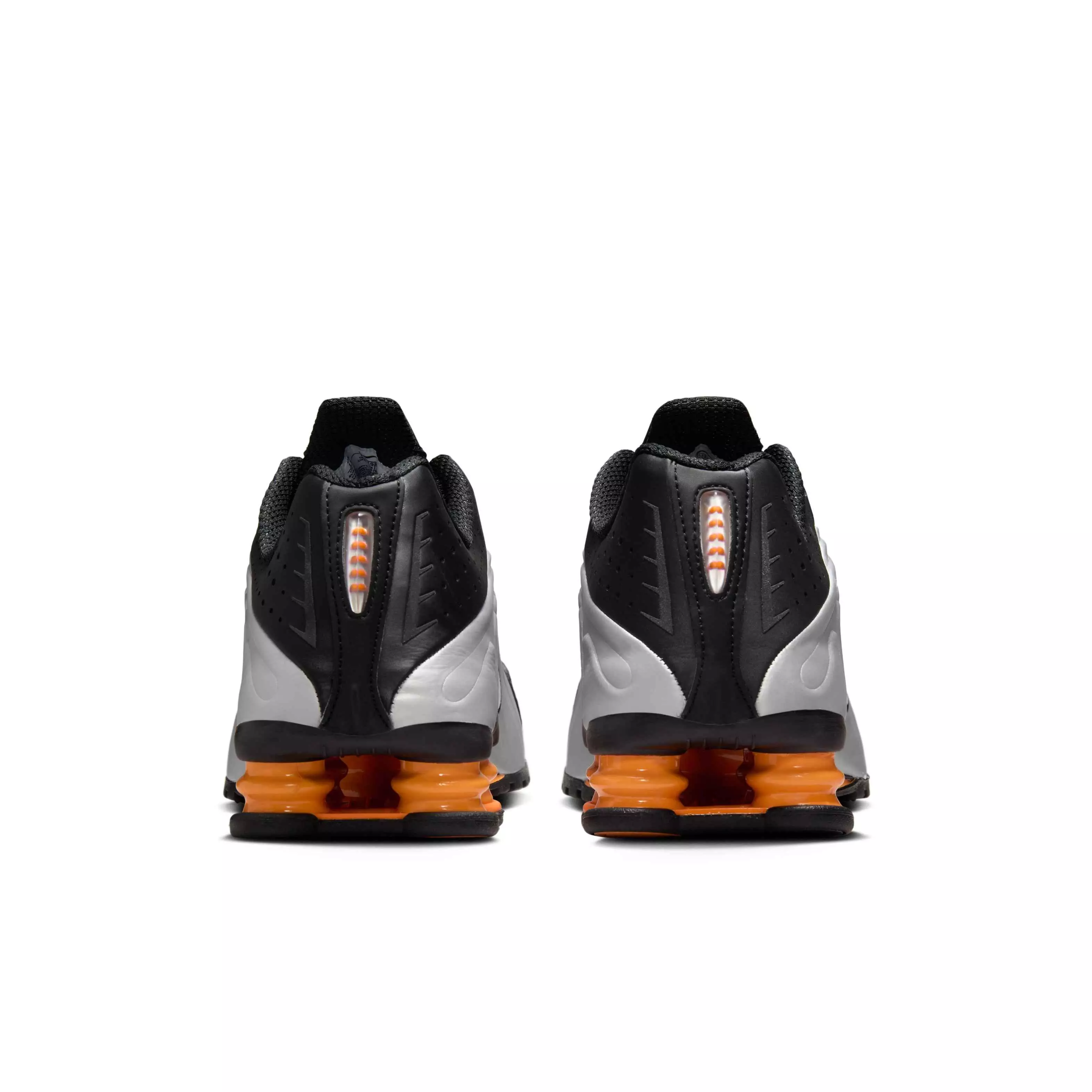 Nike Shox R4 "Black/Bright Mandarin/Metallic Silver/Vast Grey" Men's Shoe - BLACK/MANDARIN/SILVER/GREY