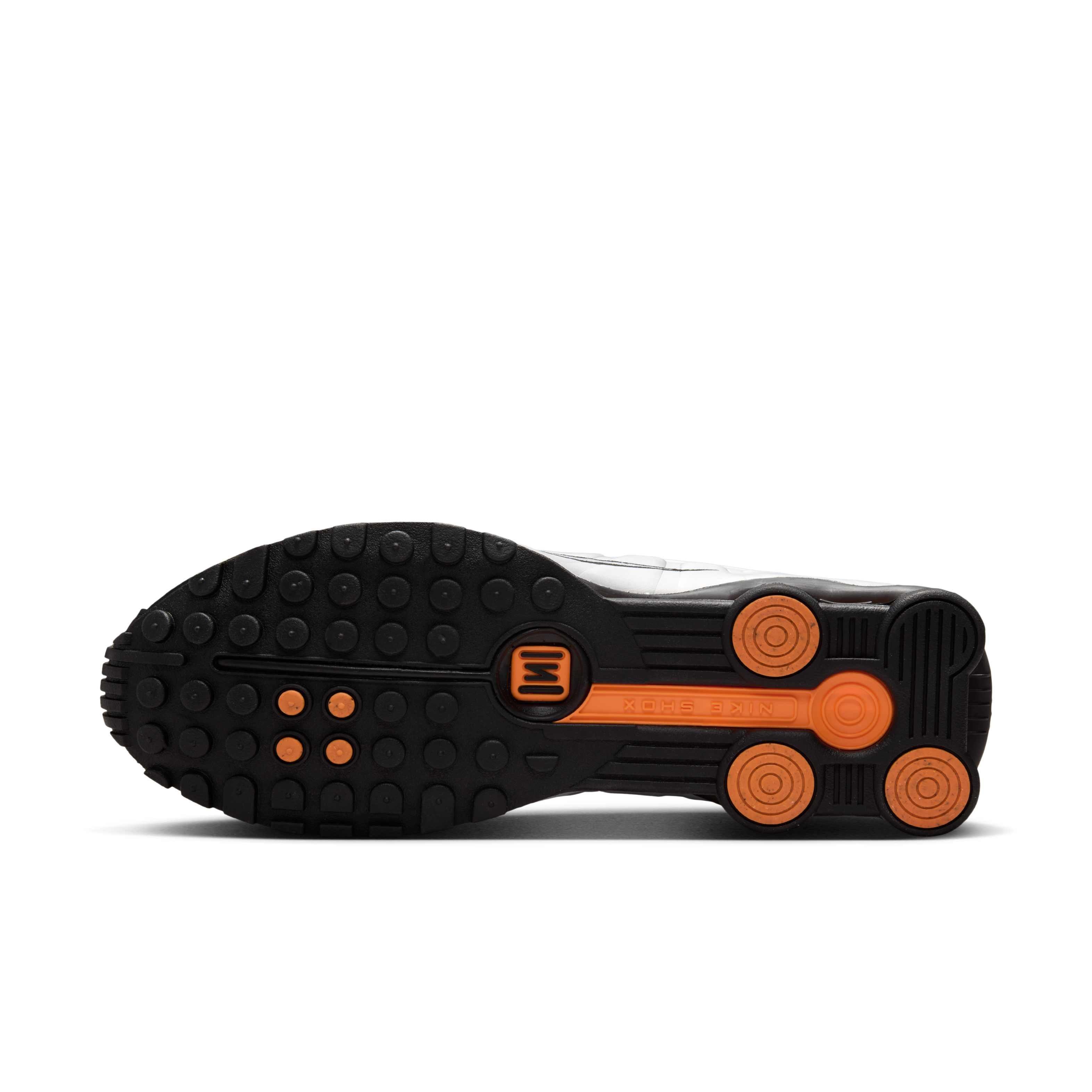 Nike Shox R4 "Black/Bright Mandarin/Metallic Silver/Vast Grey" Men's Shoe - BLACK/MANDARIN/SILVER/GREY Thumbnail View 6