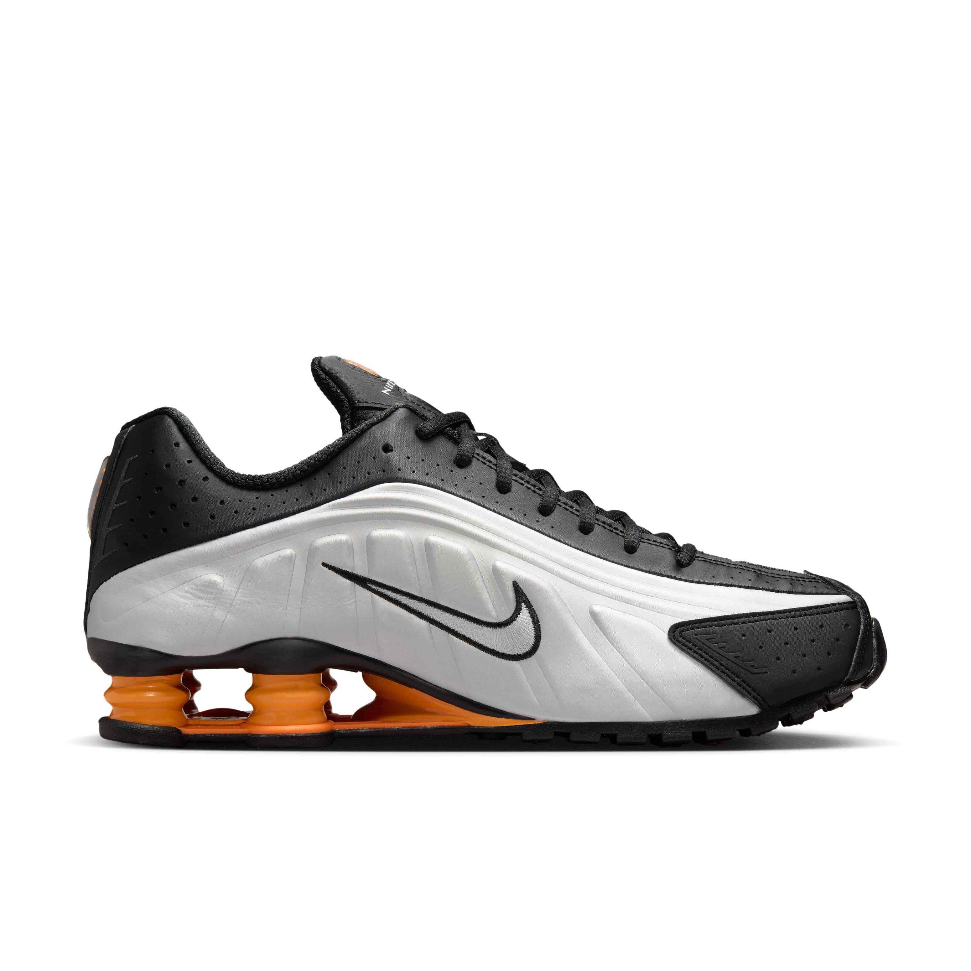 Nike Shox R4 "Black/Bright Mandarin/Metallic Silver/Vast Grey" Men's Shoe