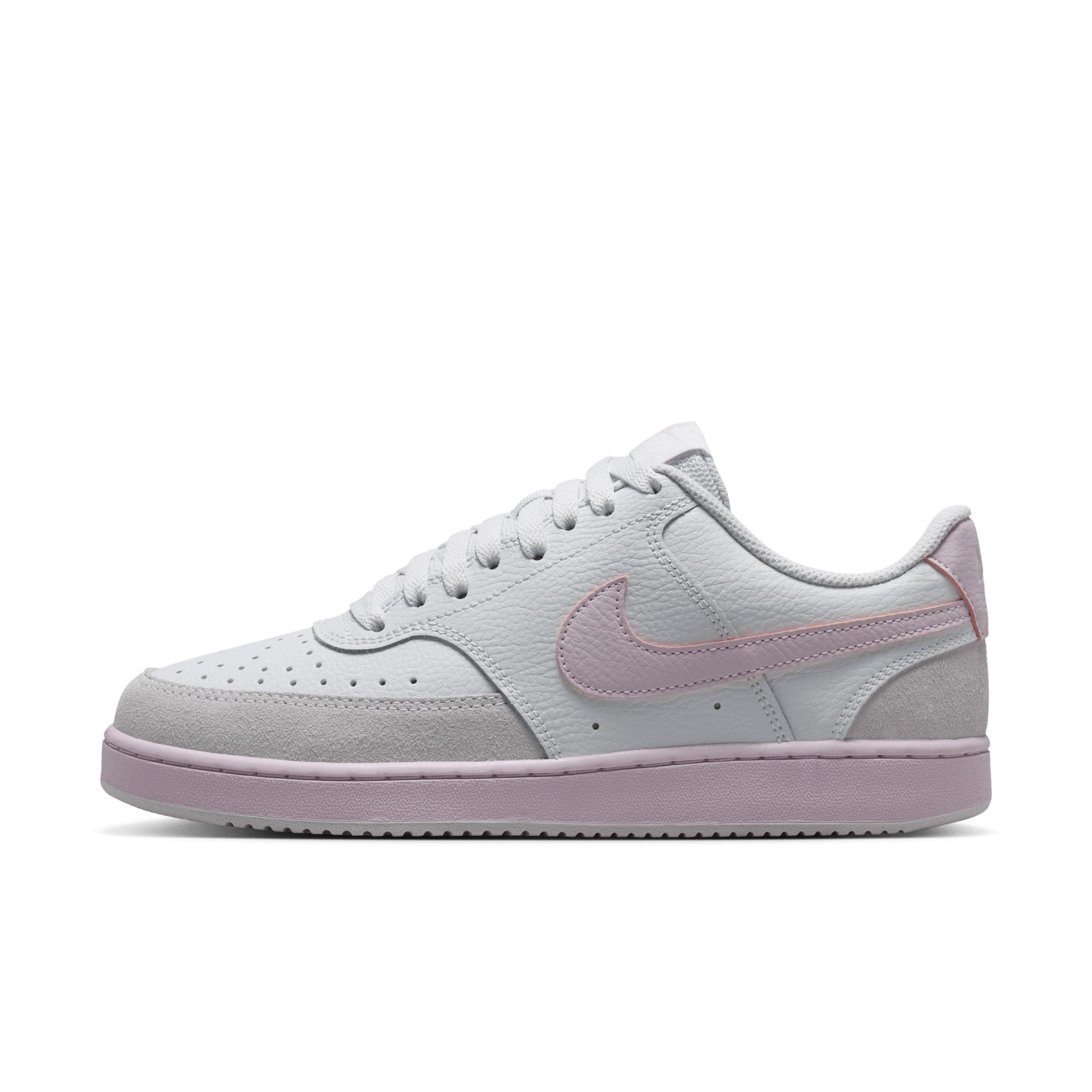 Nike Court Vision Low Suede "Off White/Bleached Lilac" Women's Shoe - OFF WHITE/LILAC