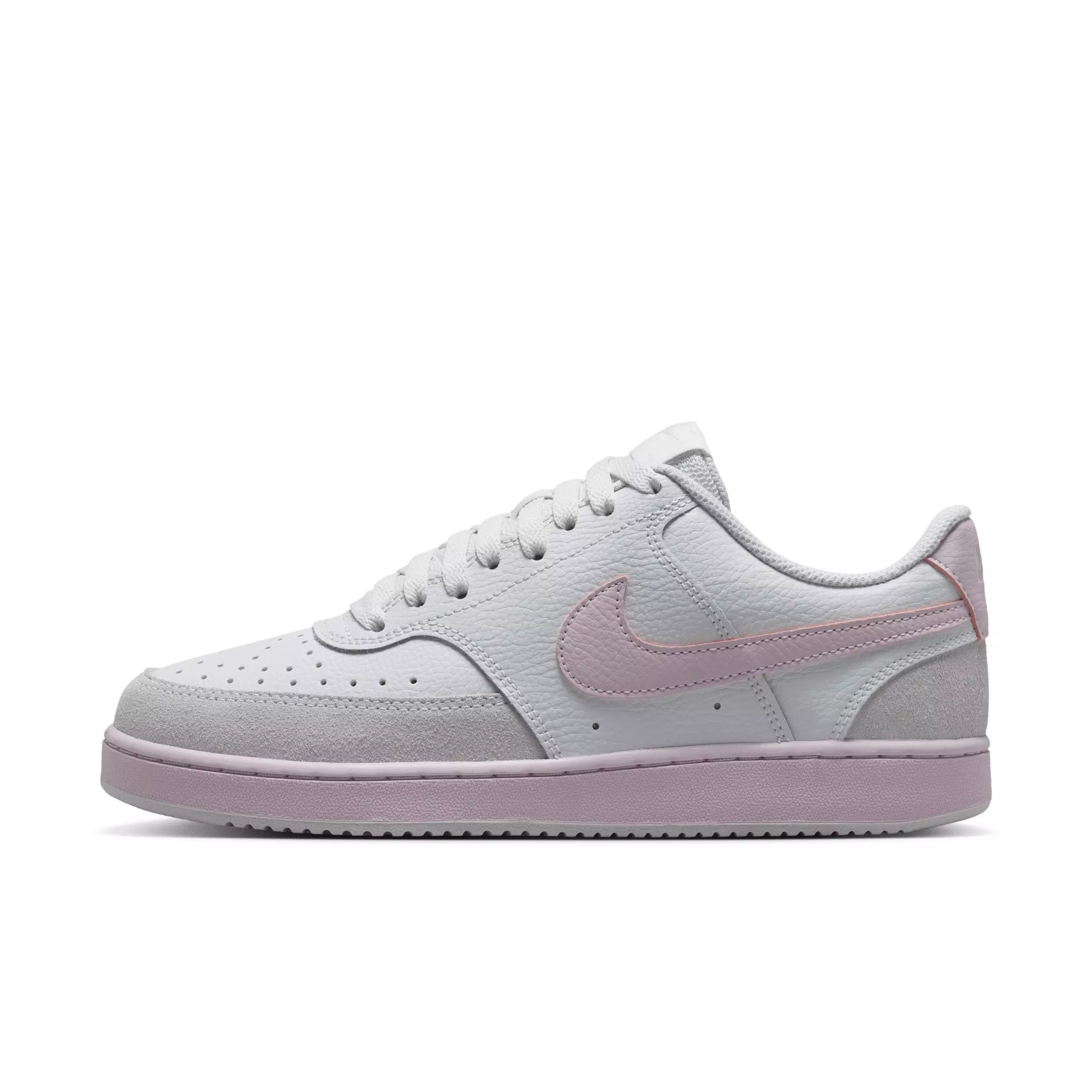 Nike Court Vision Low Suede "Off White/Bleached Lilac" Women's Shoe - OFF WHITE/LILAC