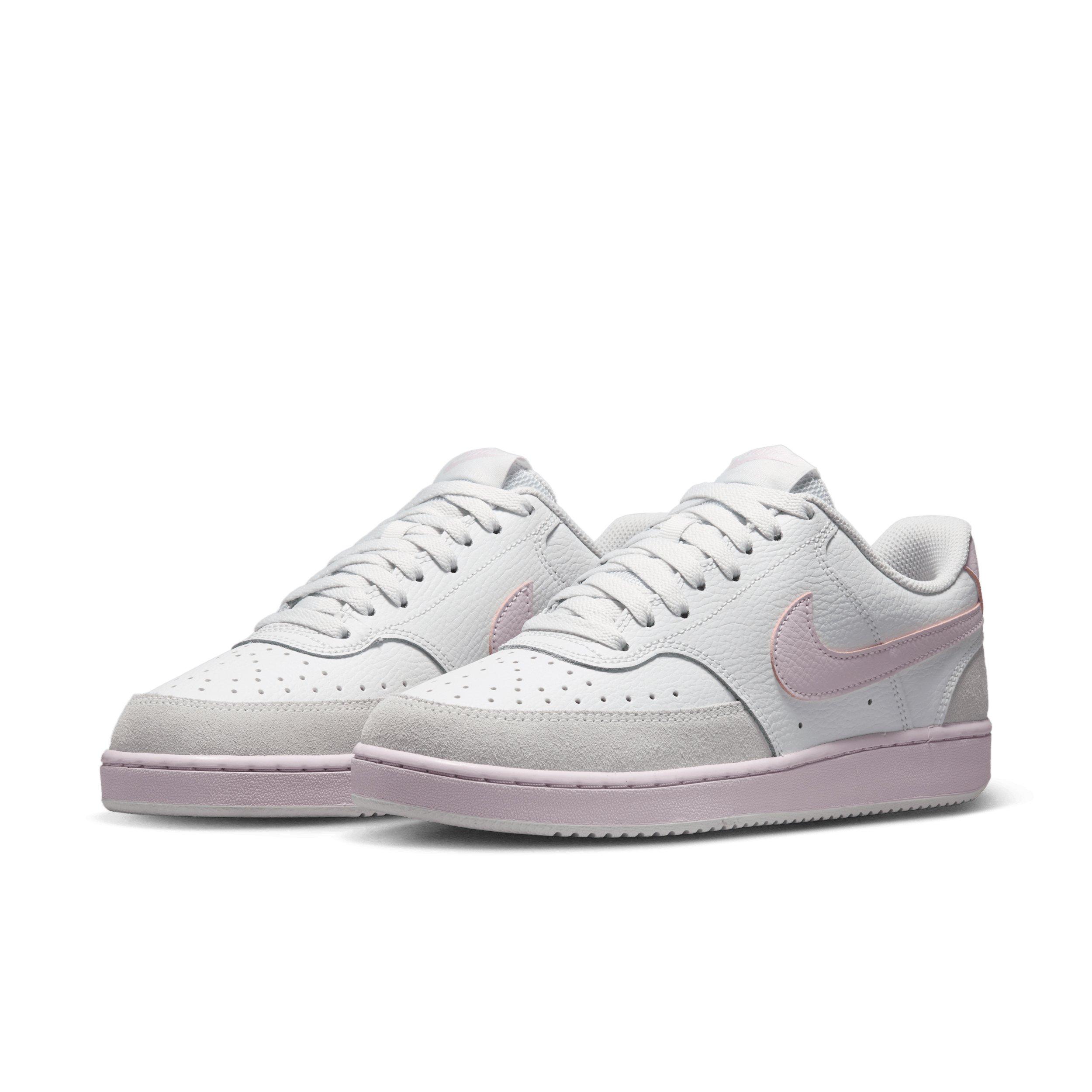 Nike Court Vision Low Suede "Off White/Bleached Lilac" Women's Shoe - OFF WHITE/LILAC