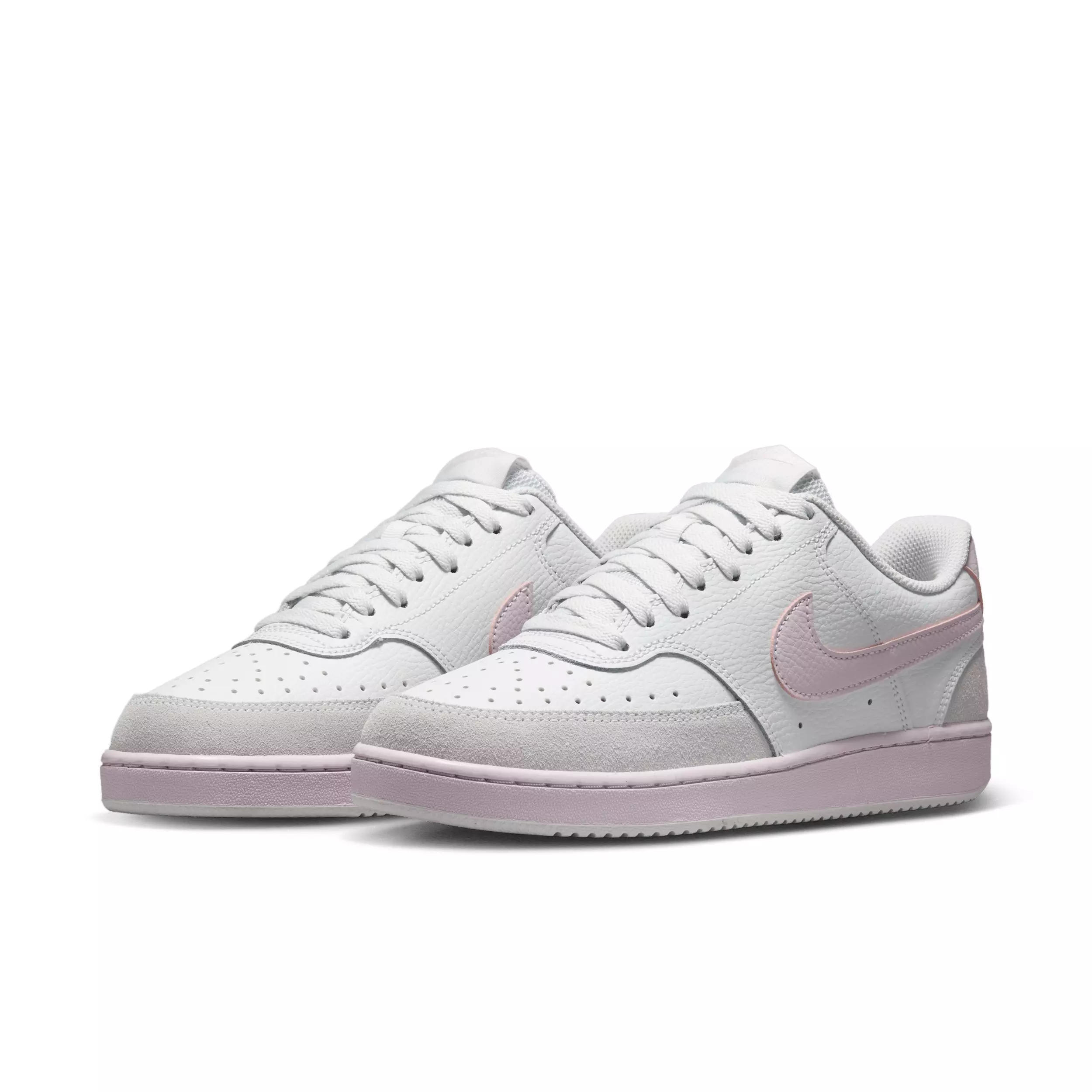 Nike Court Vision Low Suede "Off White/Bleached Lilac" Women's Shoe - OFF WHITE/LILAC