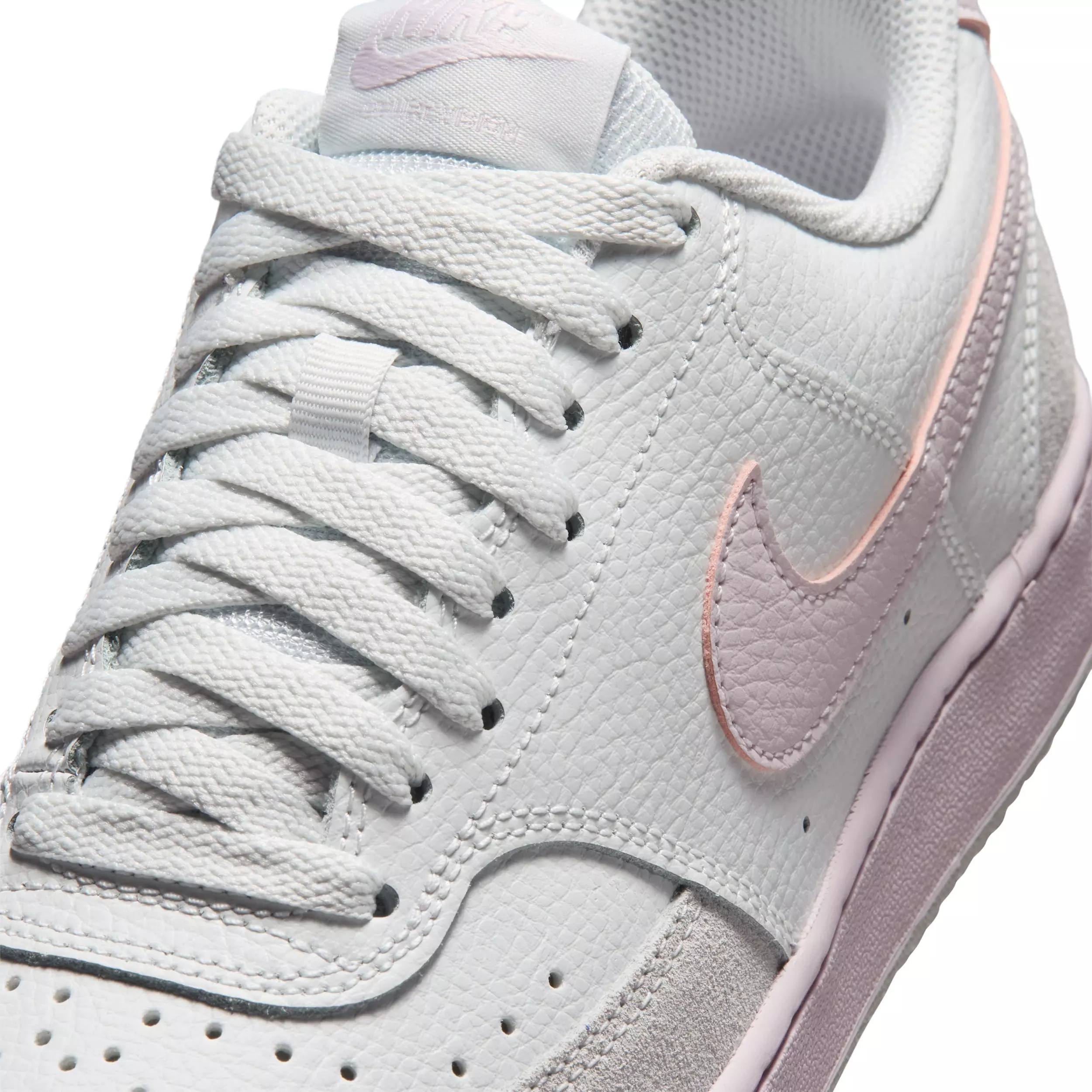 Nike Court Vision Low Suede "Off White/Bleached Lilac" Women's Shoe - OFF WHITE/LILAC