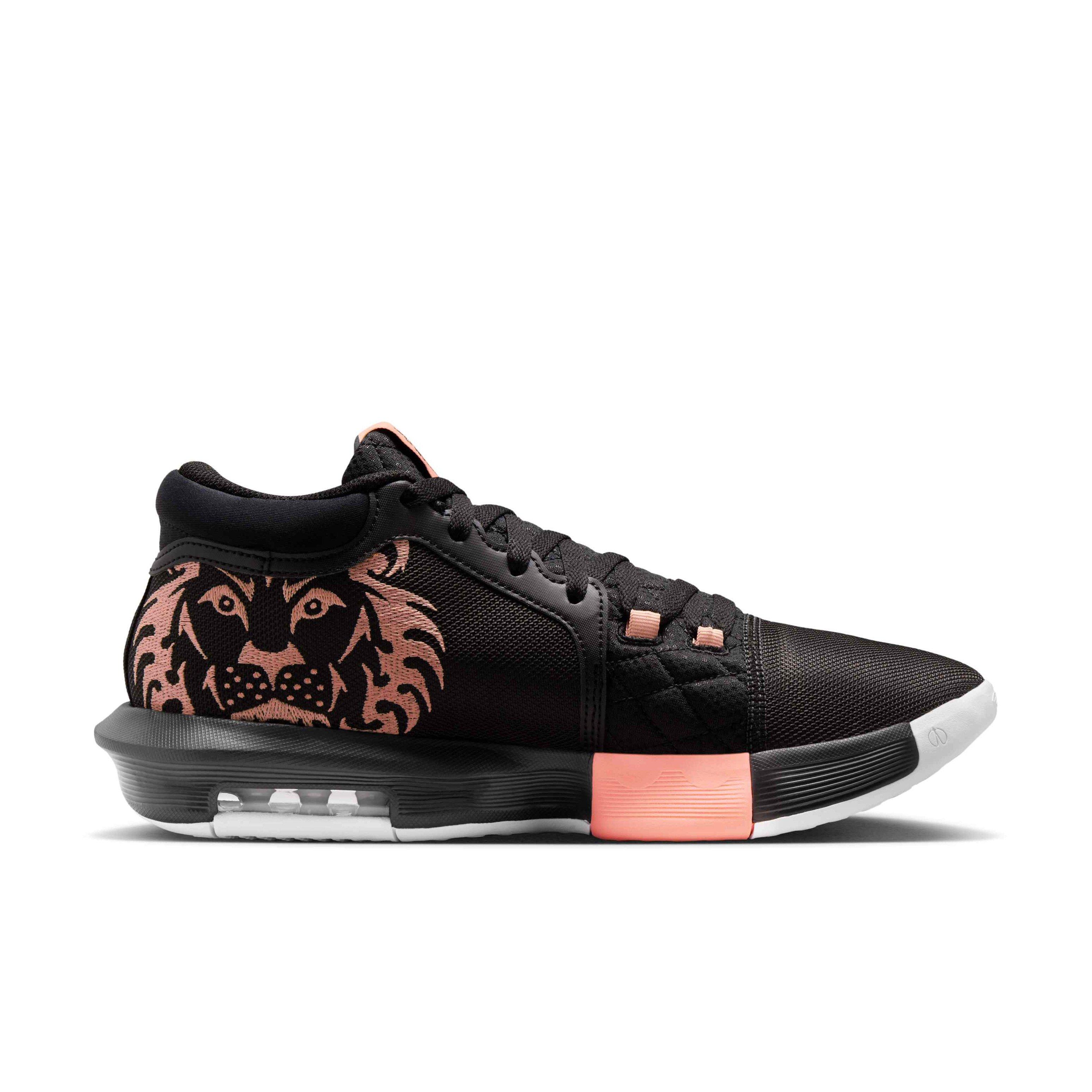 Nike LeBron Witness VIII "Black/Apricot Agate/White" Men's Basketball Shoe - BLACK/APRICOT/WHITE Thumbnail View 1