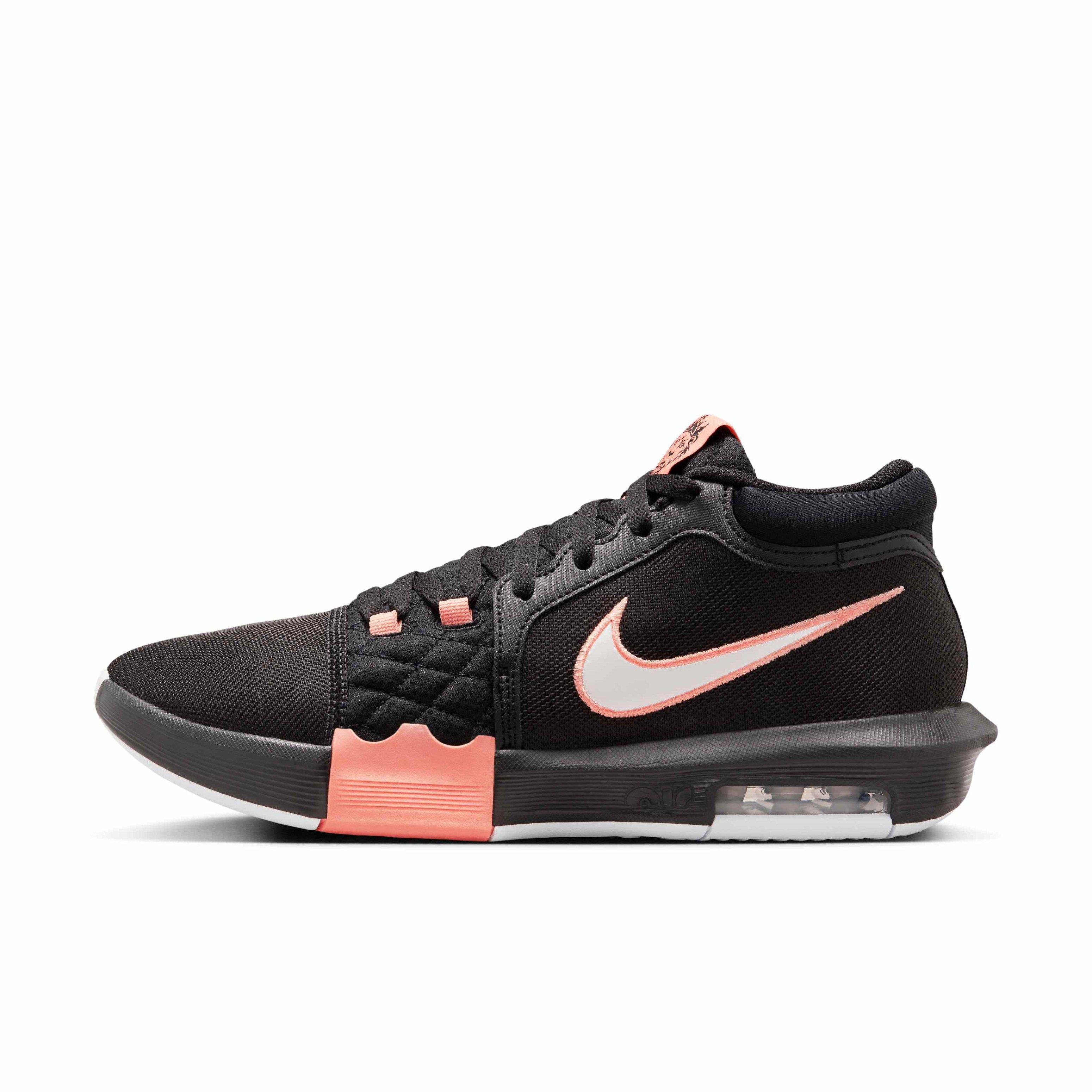 Nike LeBron Witness VIII "Black/Apricot Agate/White" Men's Basketball Shoe - BLACK/APRICOT/WHITE Thumbnail View 2