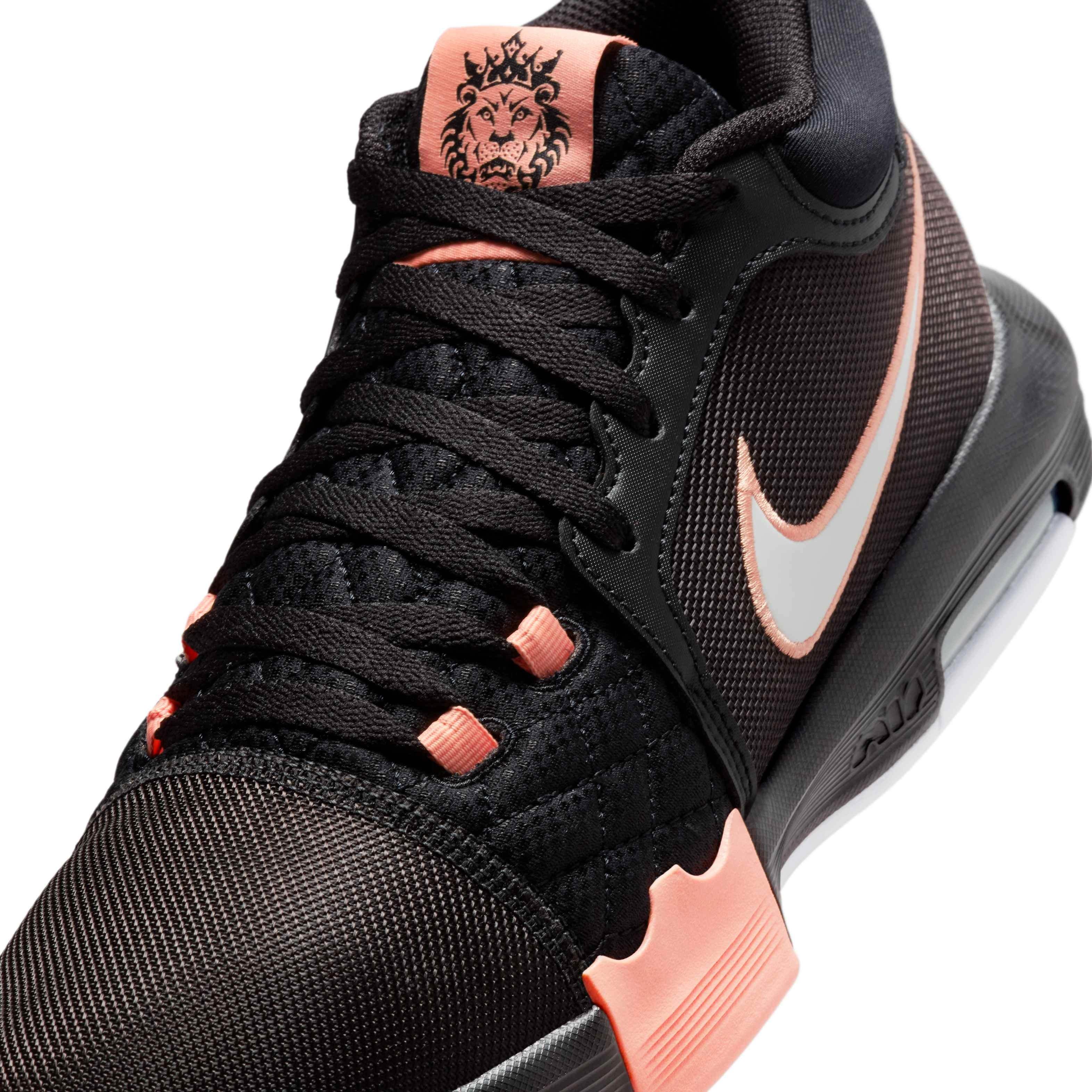 Nike LeBron Witness VIII "Black/Apricot Agate/White" Men's Basketball Shoe - BLACK/APRICOT/WHITE Thumbnail View 7