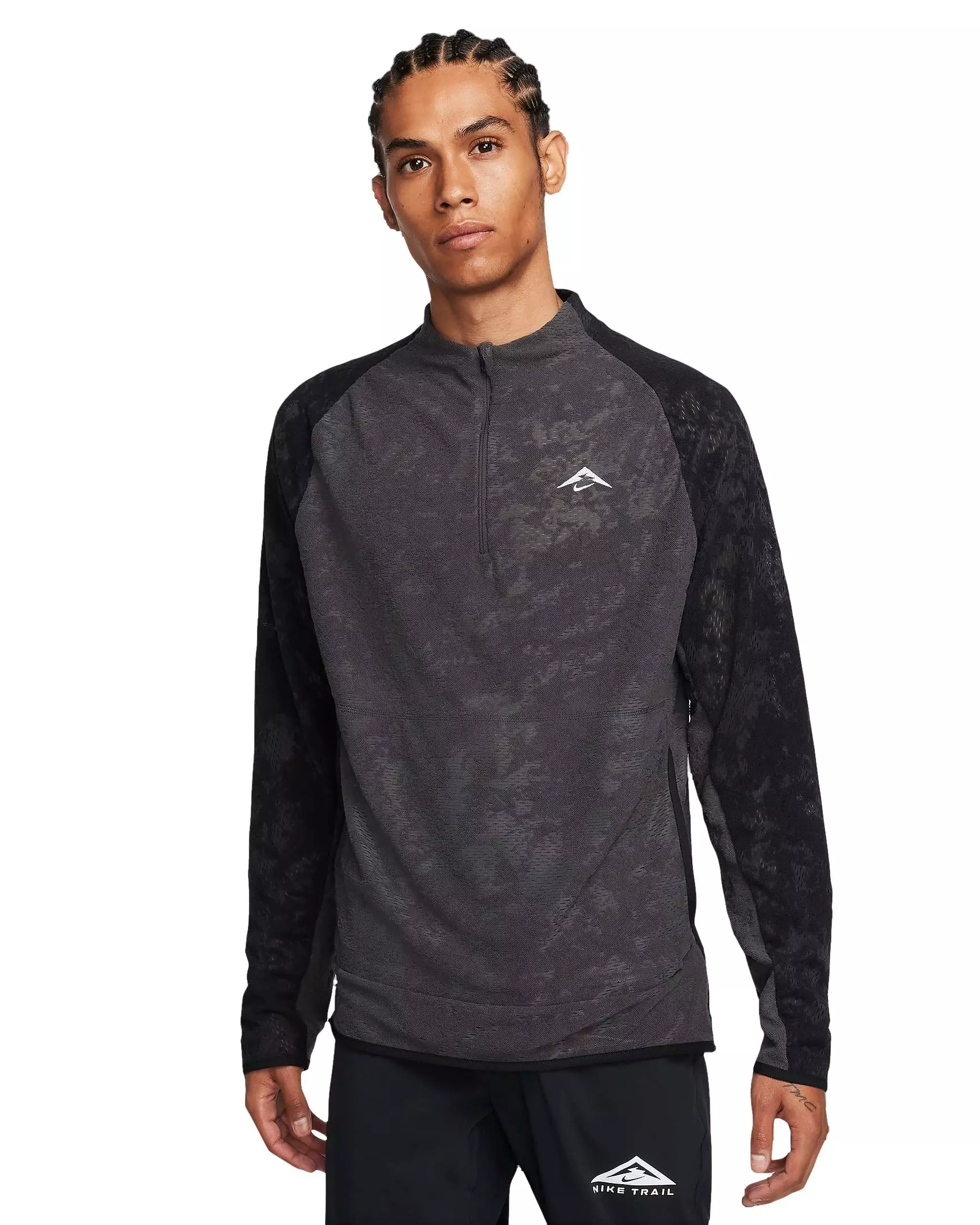 Nike Men's Trail Dri-FIT 1/2 Zip Running Top - BLACK