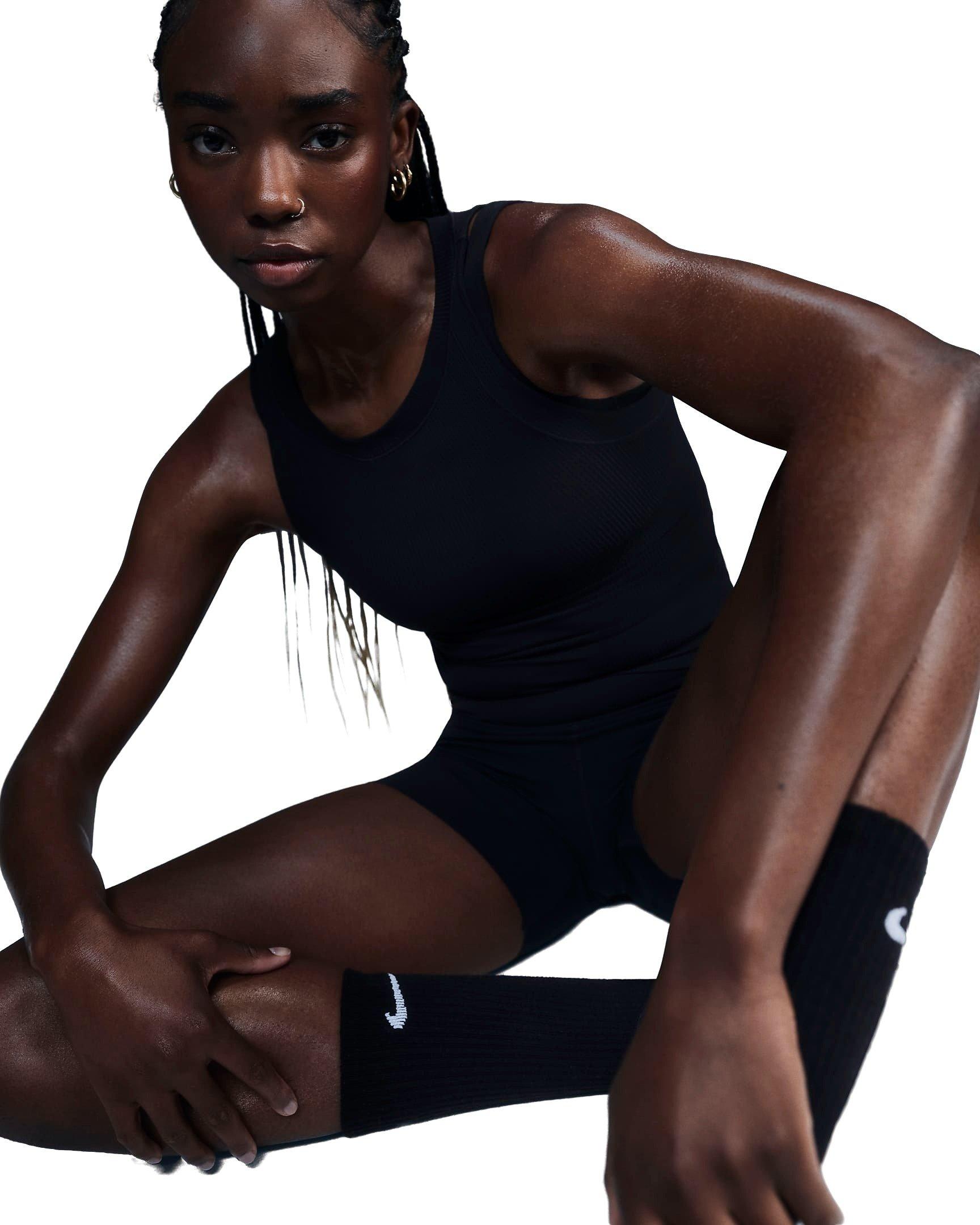 Nike Women's Zenvy Rib Dri-FIT Tank Top - BLACK Thumbnail View 3